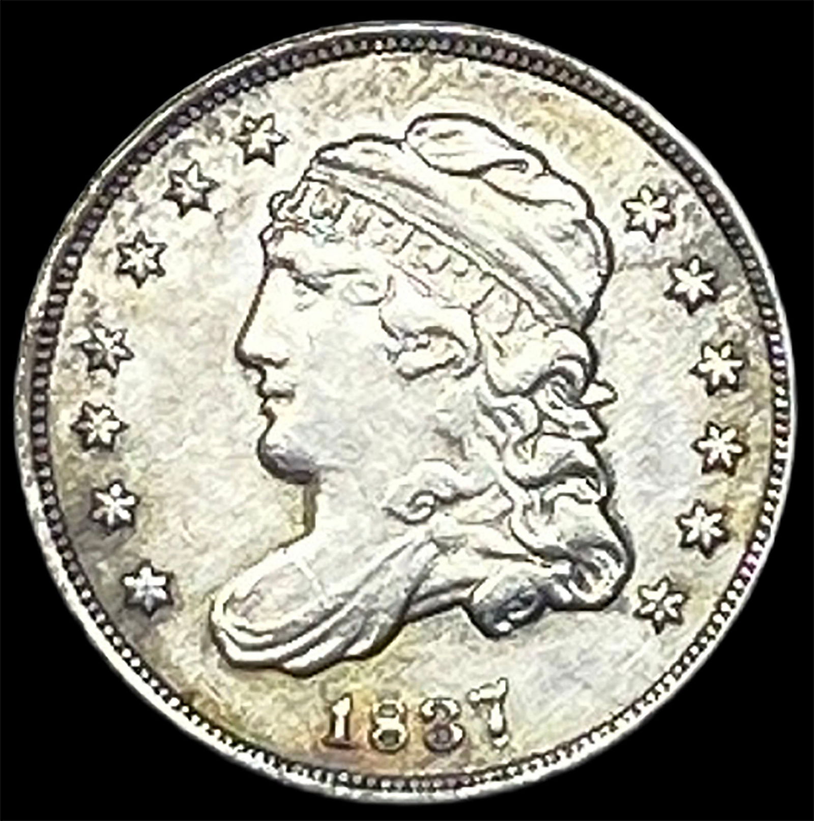 1837 Capped Bust Half Dime NEARLY UNCIRCULATED (1 of 2)