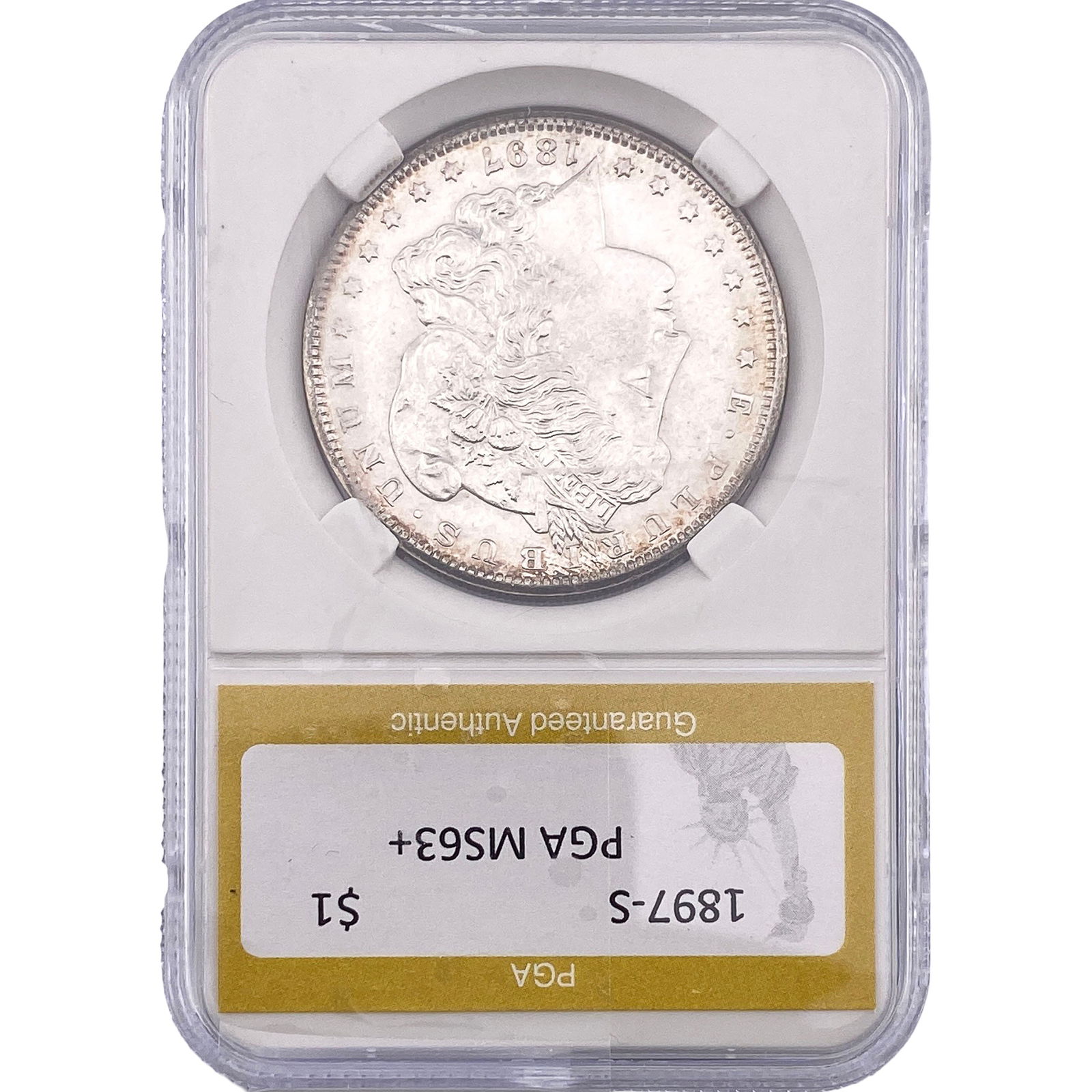 1897-S Morgan Silver Dollar PGA MS63+: 1897-S Morgan Silver Dollar PGA MS63+