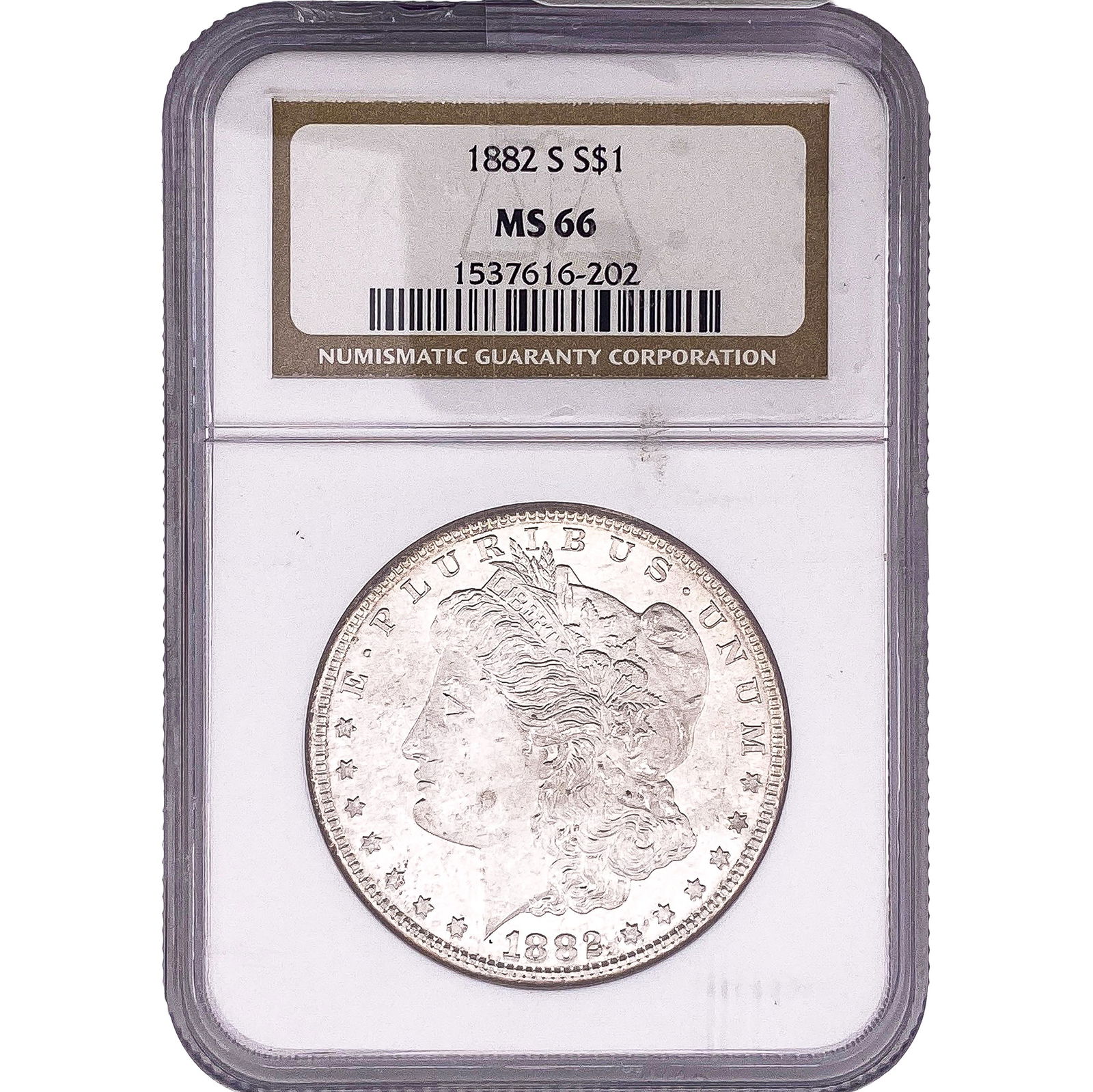 1882-S Morgan Silver Dollar NGC MS66: 1882-S Morgan Silver Dollar NGC MS66