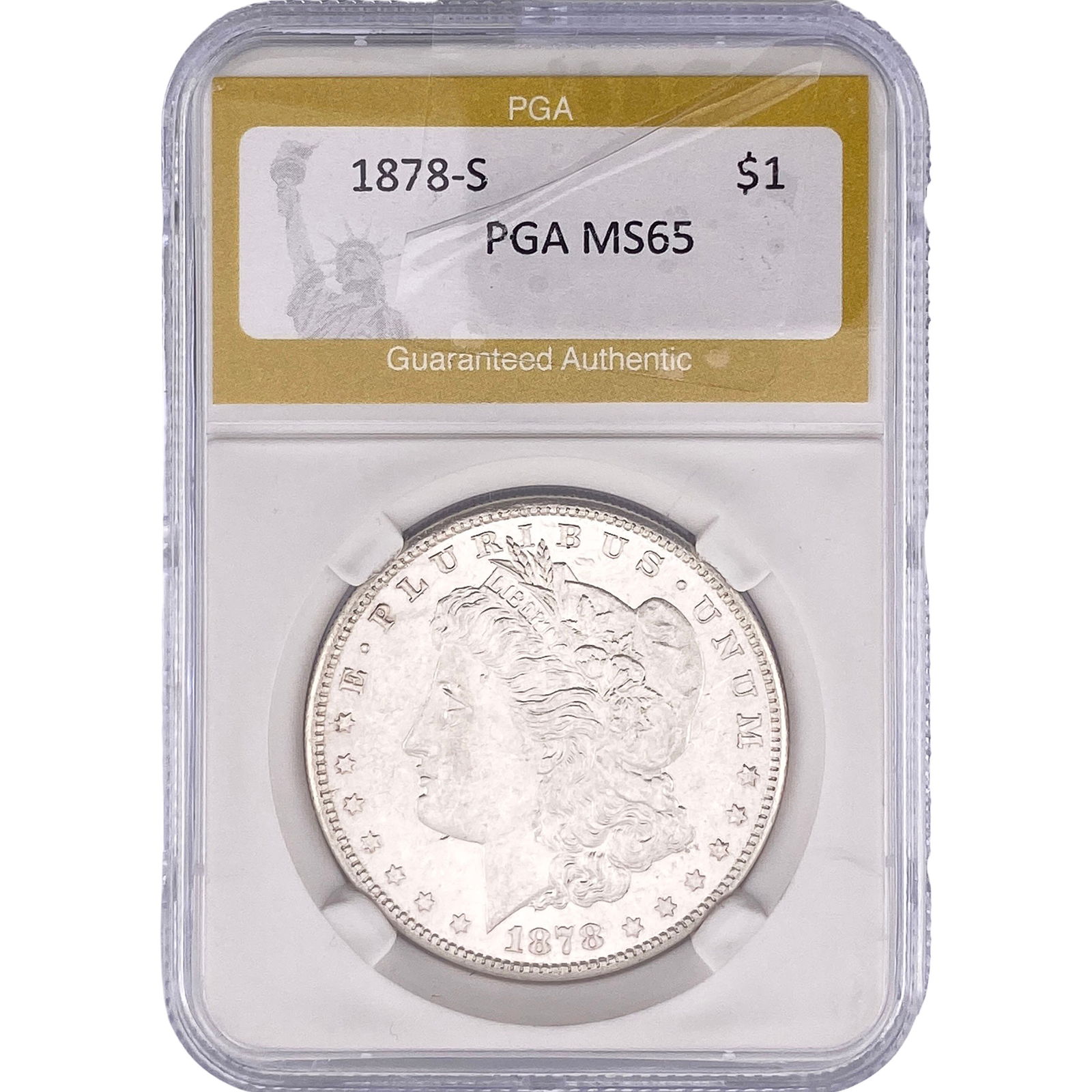 1878-S Morgan Silver Dollar PGA MS65: 1878-S Morgan Silver Dollar PGA MS65