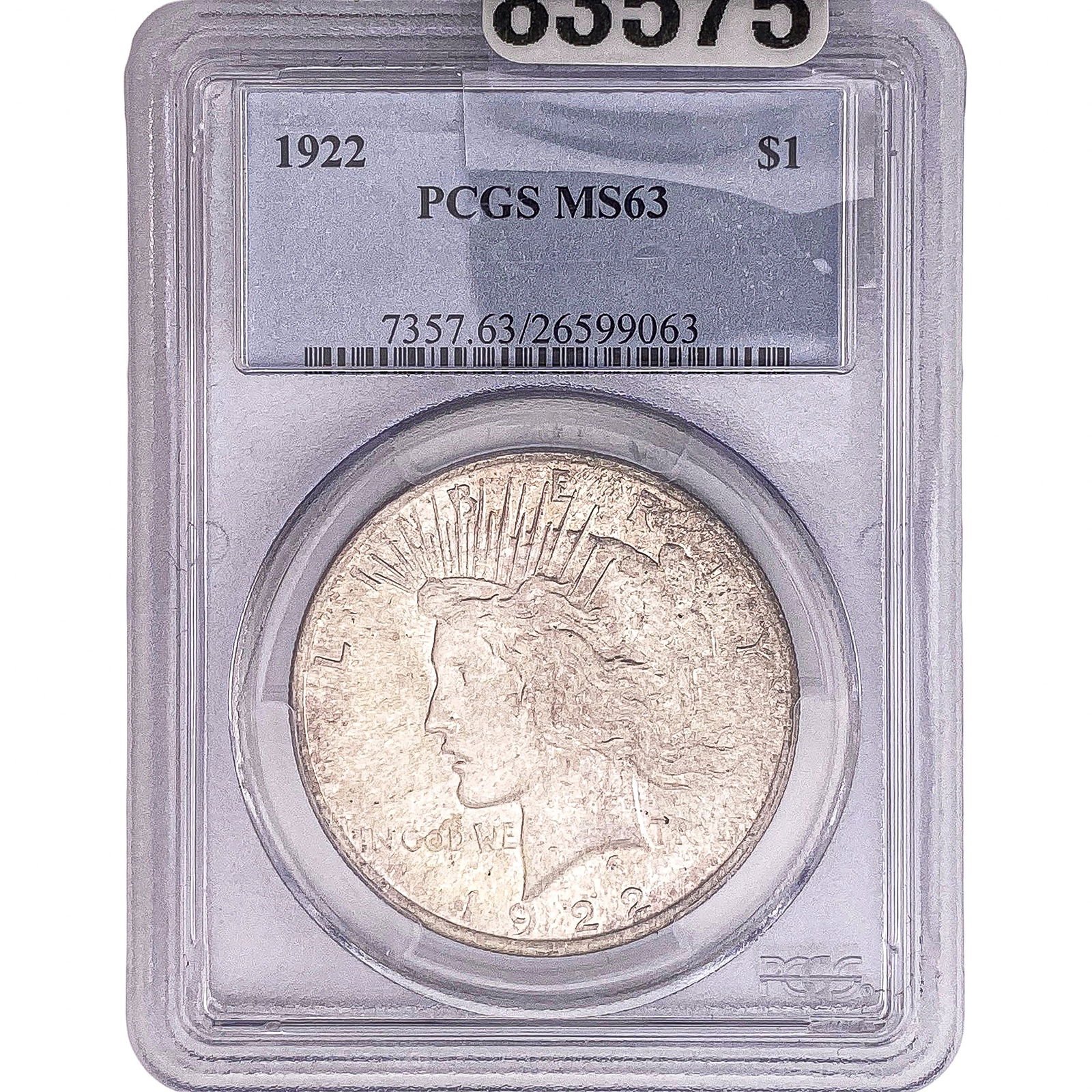 1922 Silver Peace Dollar PCGS MS63 (1 of 2)