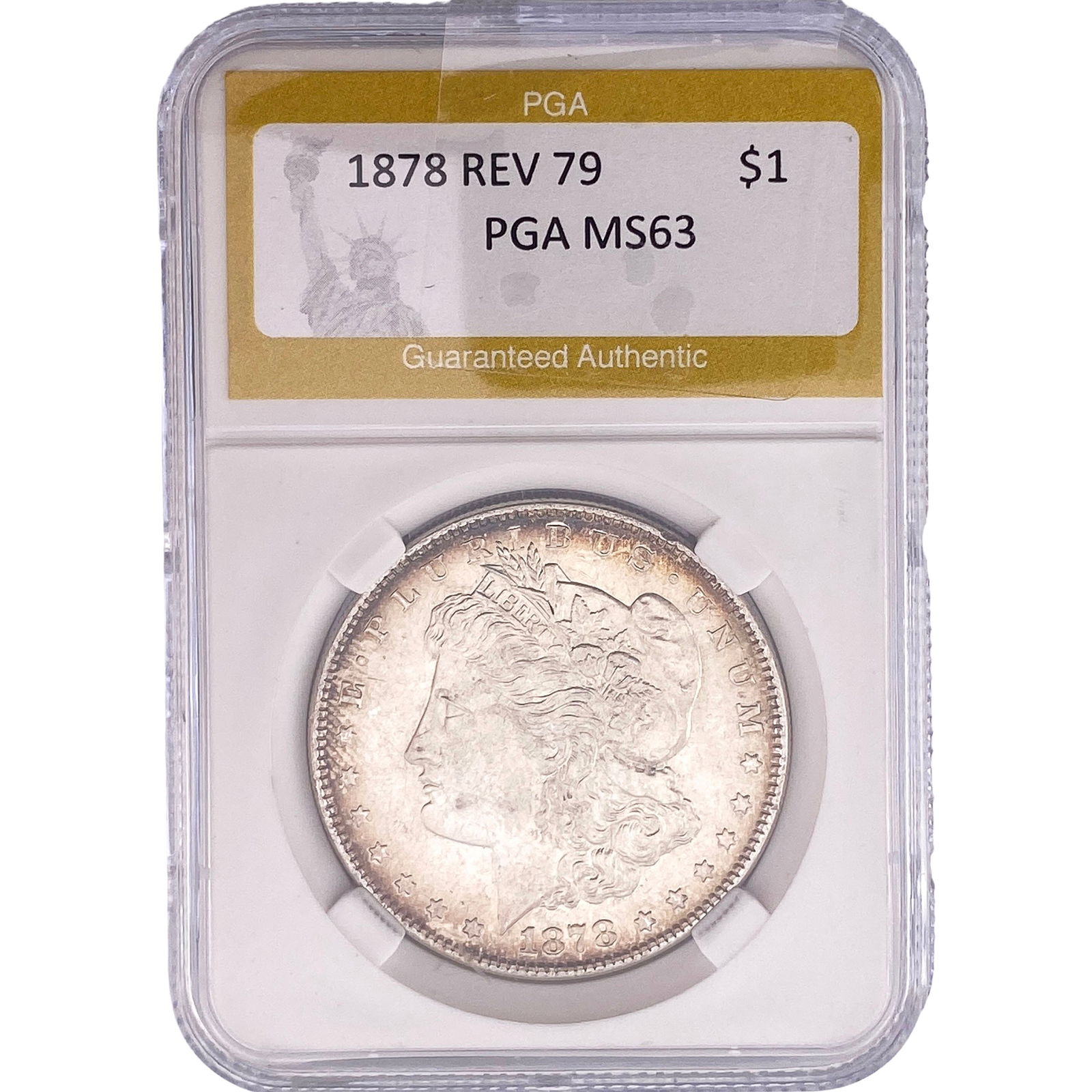 1878 REV 79 Morgan Silver Dollar PGA MS63: 1878 REV 79 Morgan Silver Dollar PGA MS63