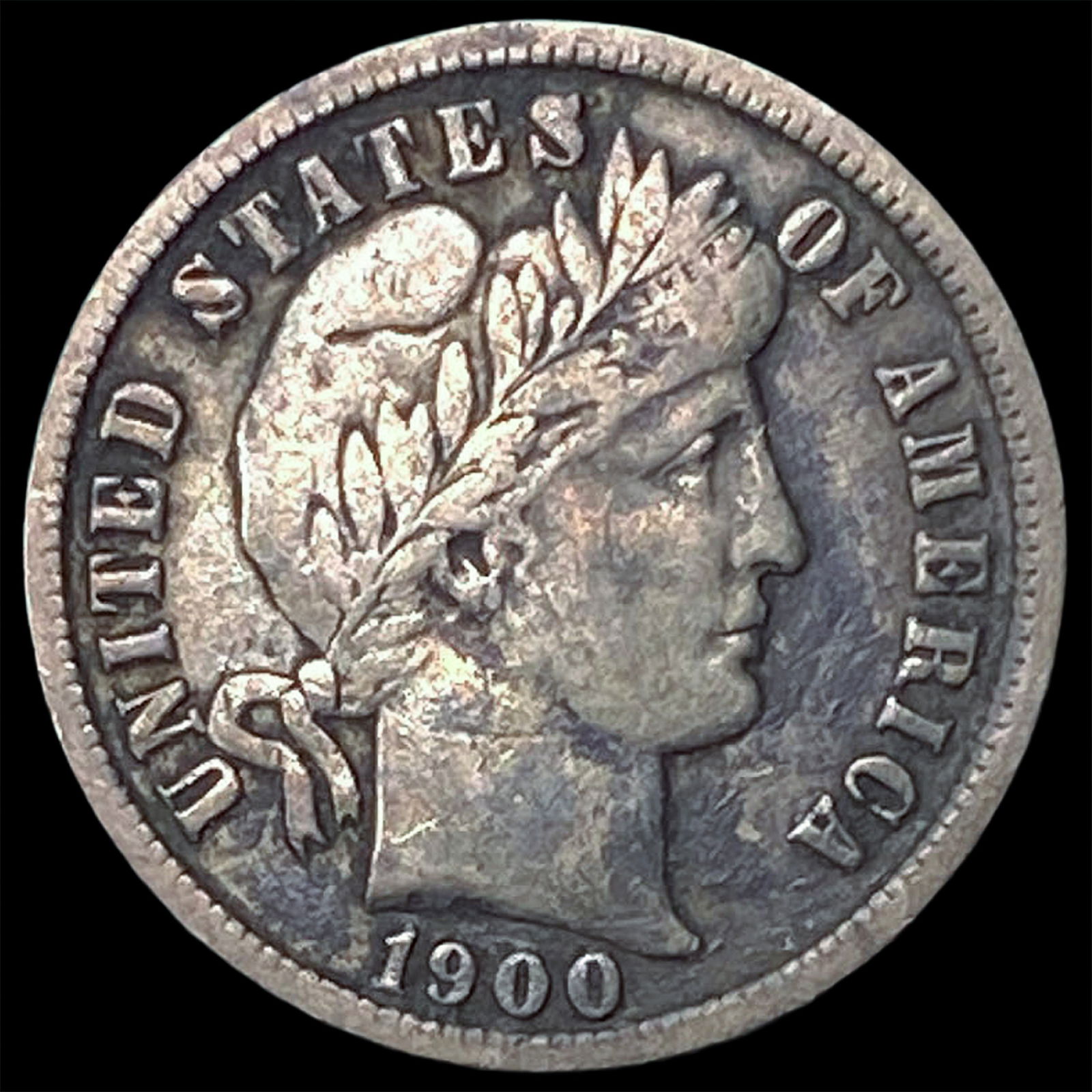 1900-S Silver Barber Dime NEARLY UNCIRCULATED (1 of 2)