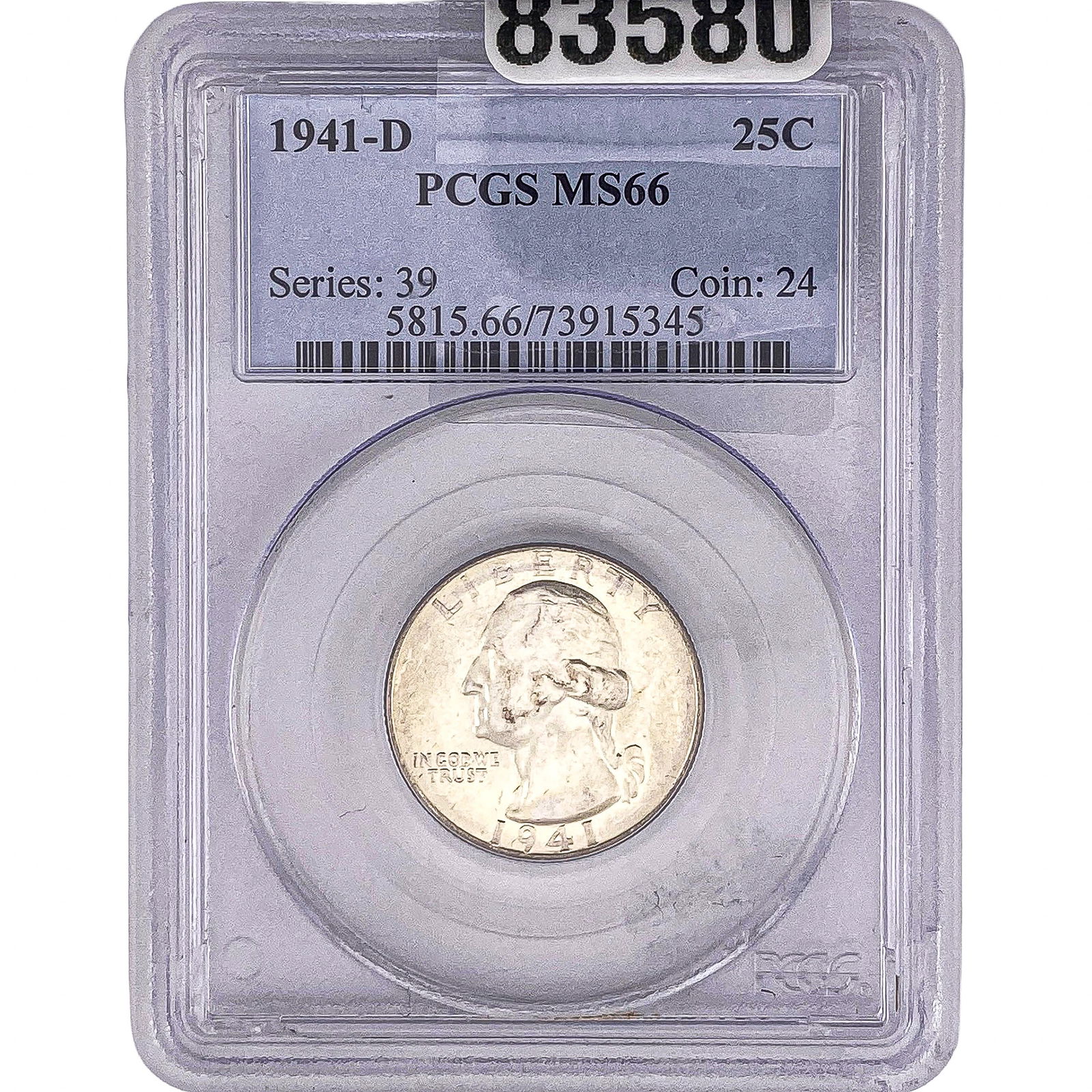 1941-D Washington Silver Quarter PCGS MS66 (1 of 2)