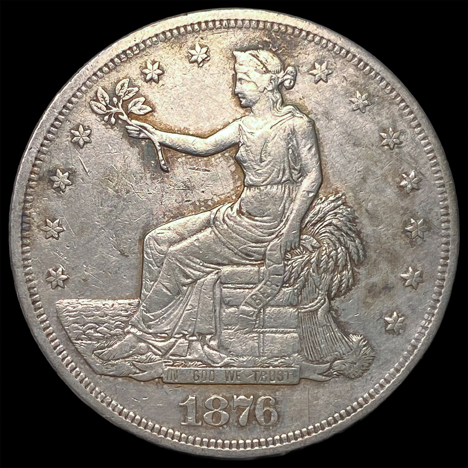 1876-S Silver Trade Dollar NEARLY UNCIRCULATED: 1876-S Silver Trade Dollar NEARLY UNCIRCULATED