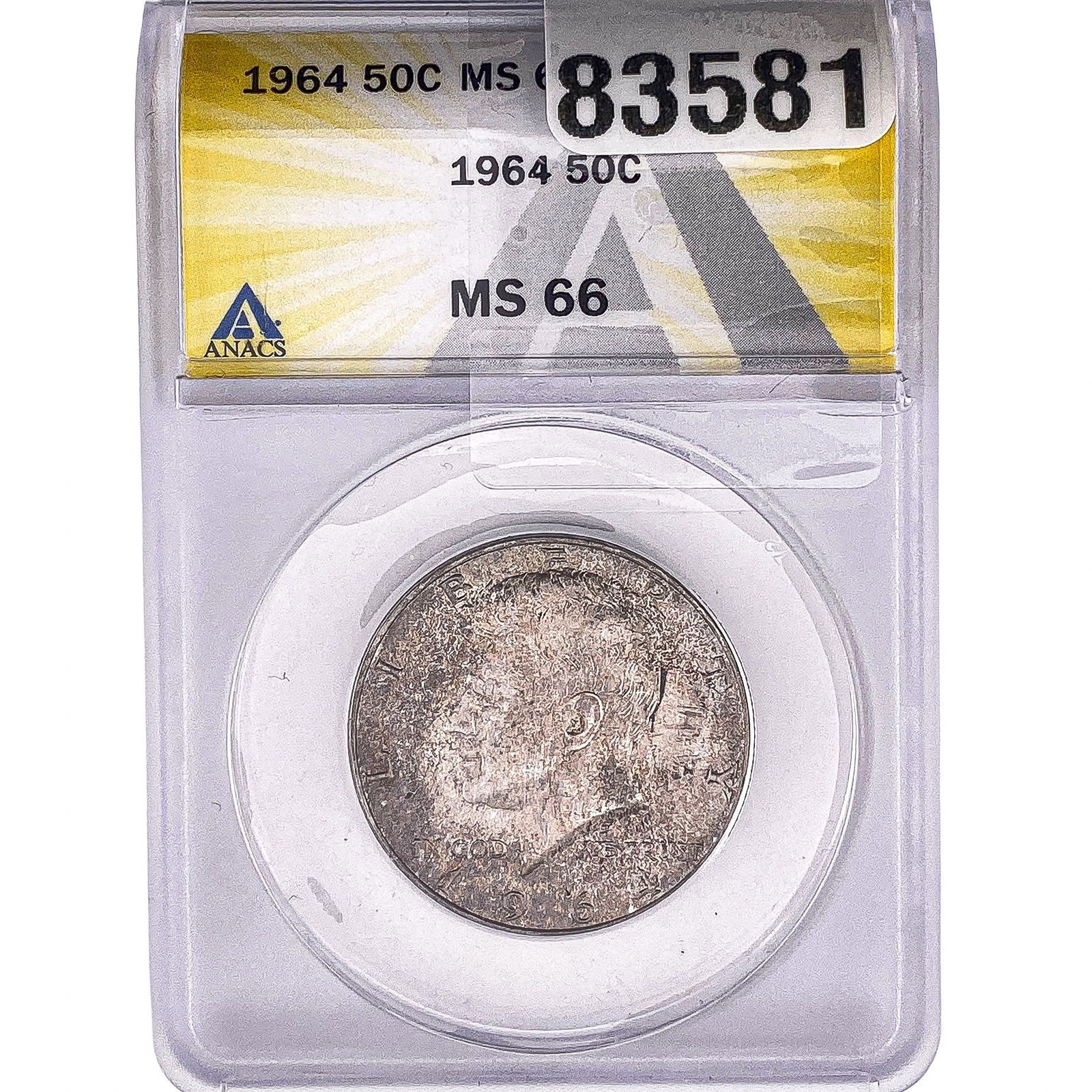 1964 Kennedy Half Dollar ANACS MS66: 1964 Kennedy Half Dollar ANACS MS66