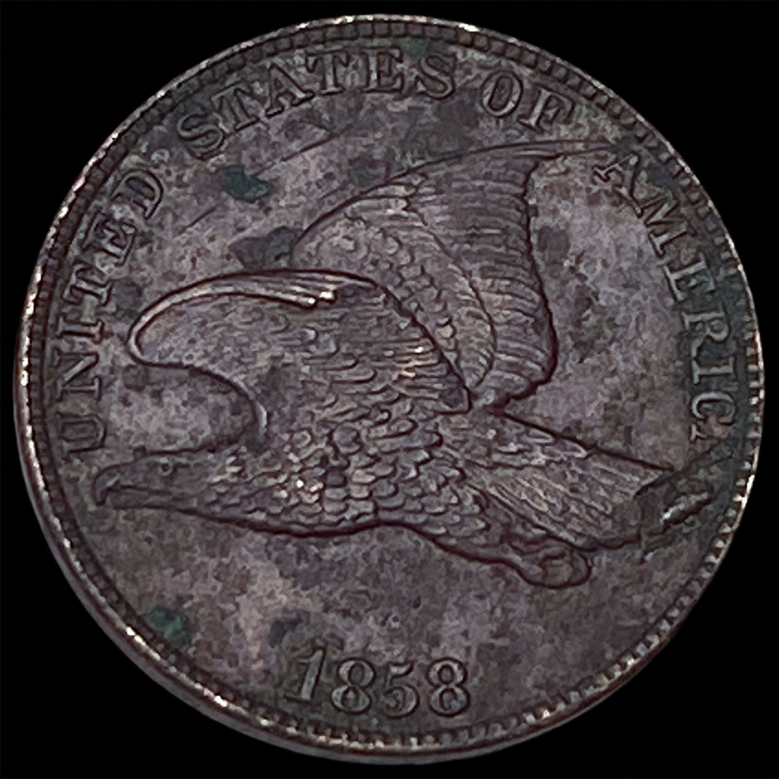 1858 Copper-Nickel Flying Eagle Cent CLOSELY UNCIRCULATED: 1858 Copper-Nickel Flying Eagle Cent CLOSELY UNCIRCULATED