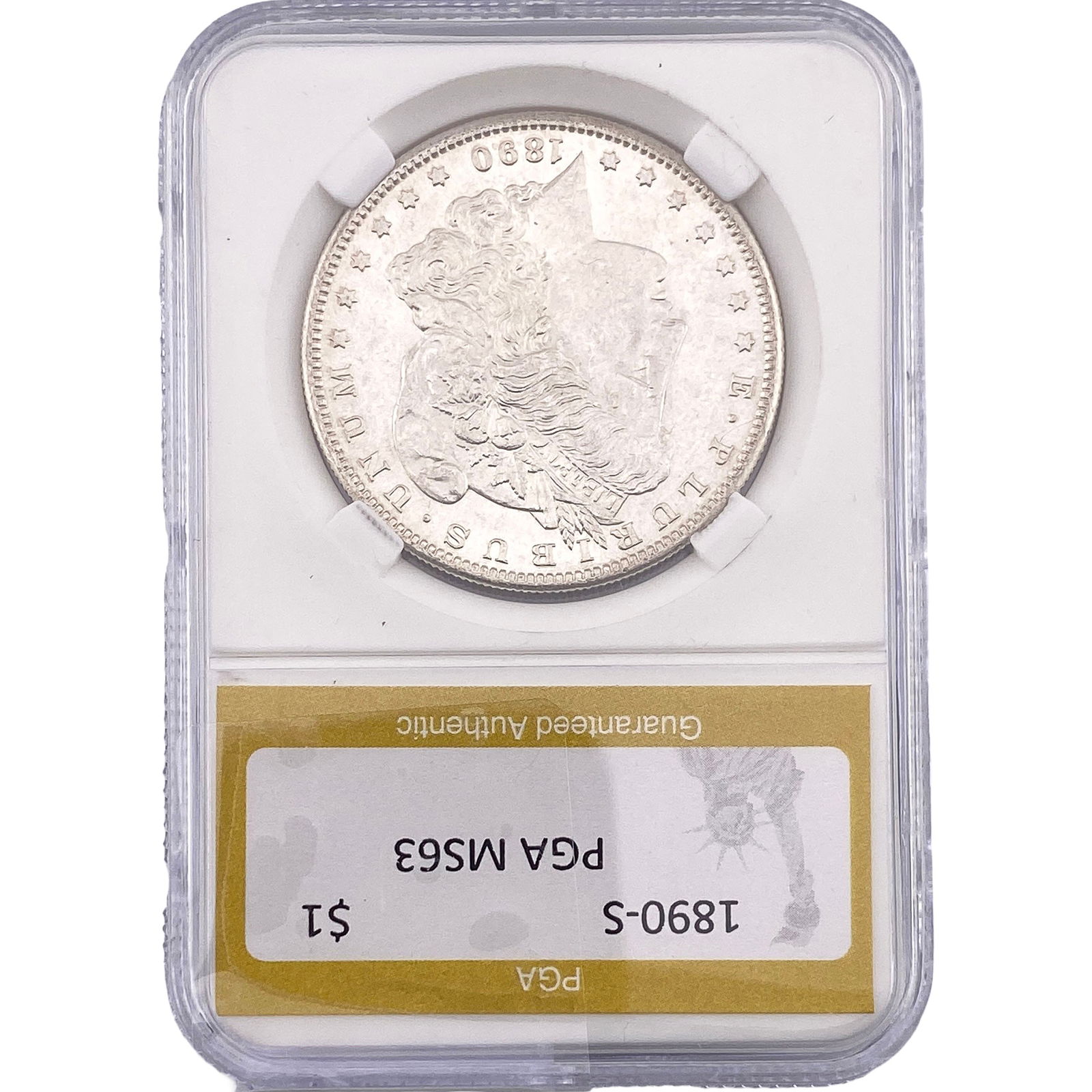 1890-S Morgan Silver Dollar PGA MS63: 1890-S Morgan Silver Dollar PGA MS63