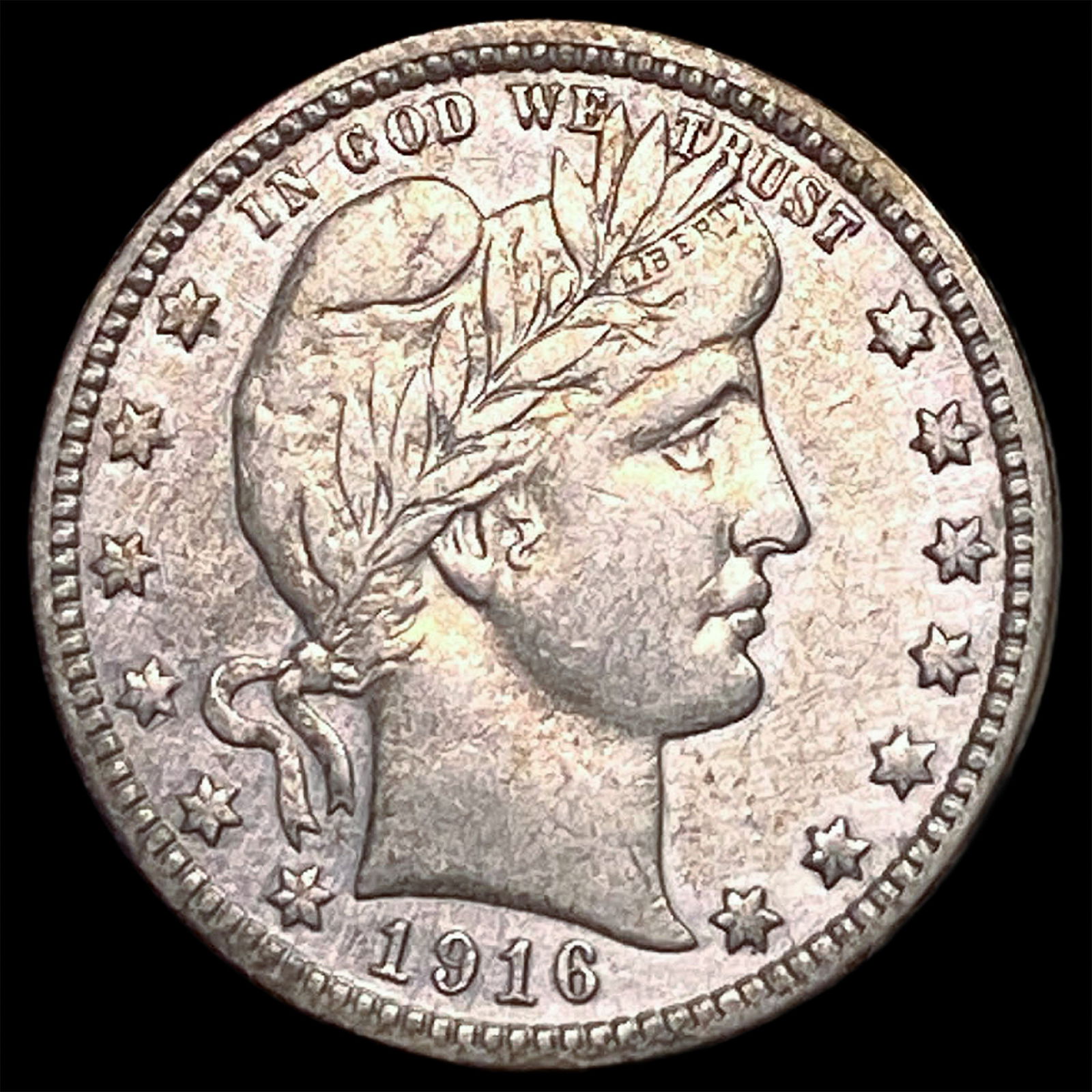 1916-D Silver Barber Quarter NEARLY UNCIRCULATED: 1916-D Silver Barber Quarter NEARLY UNCIRCULATED