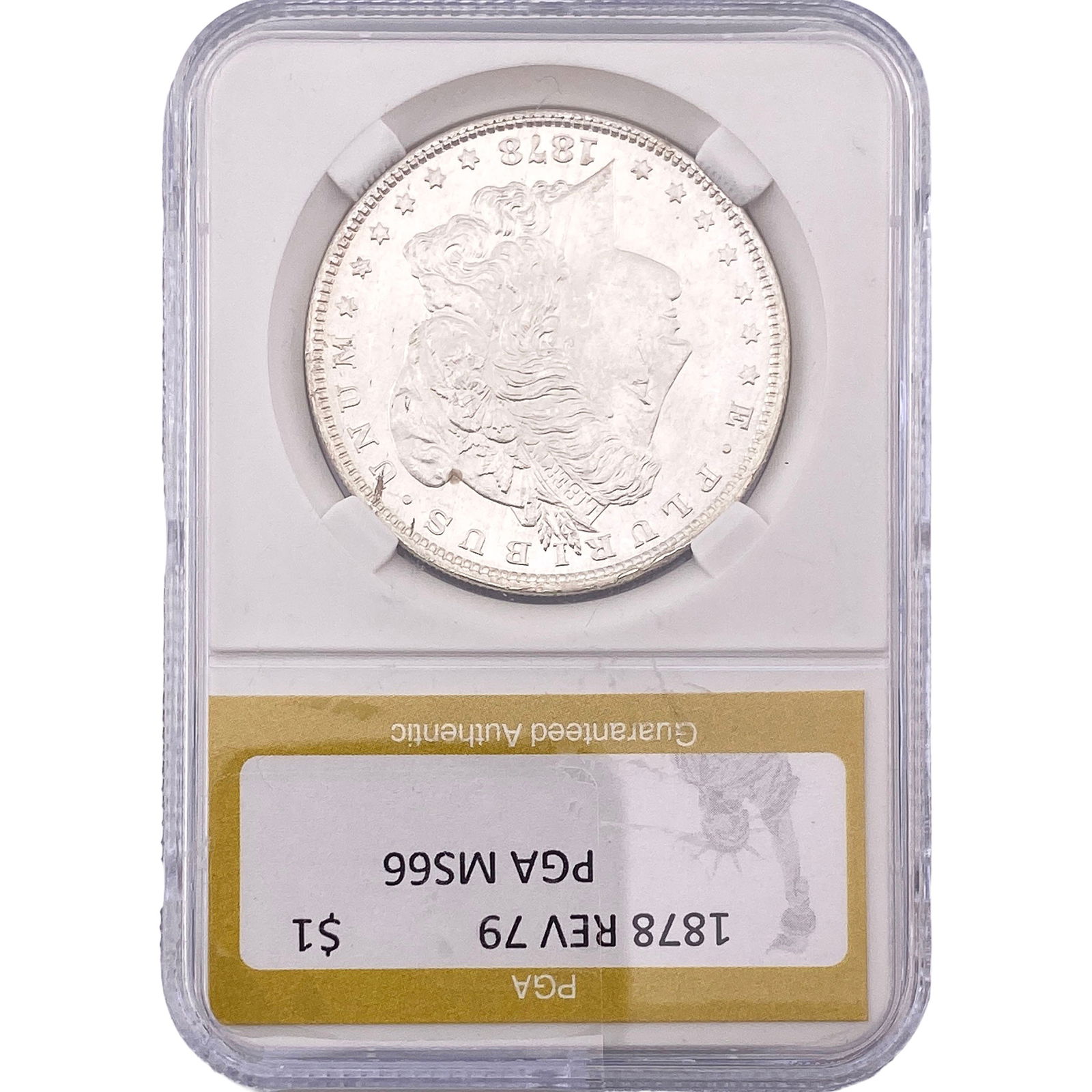 1878 REV 79 Morgan Silver Dollar PGA MS66: 1878 REV 79 Morgan Silver Dollar PGA MS66