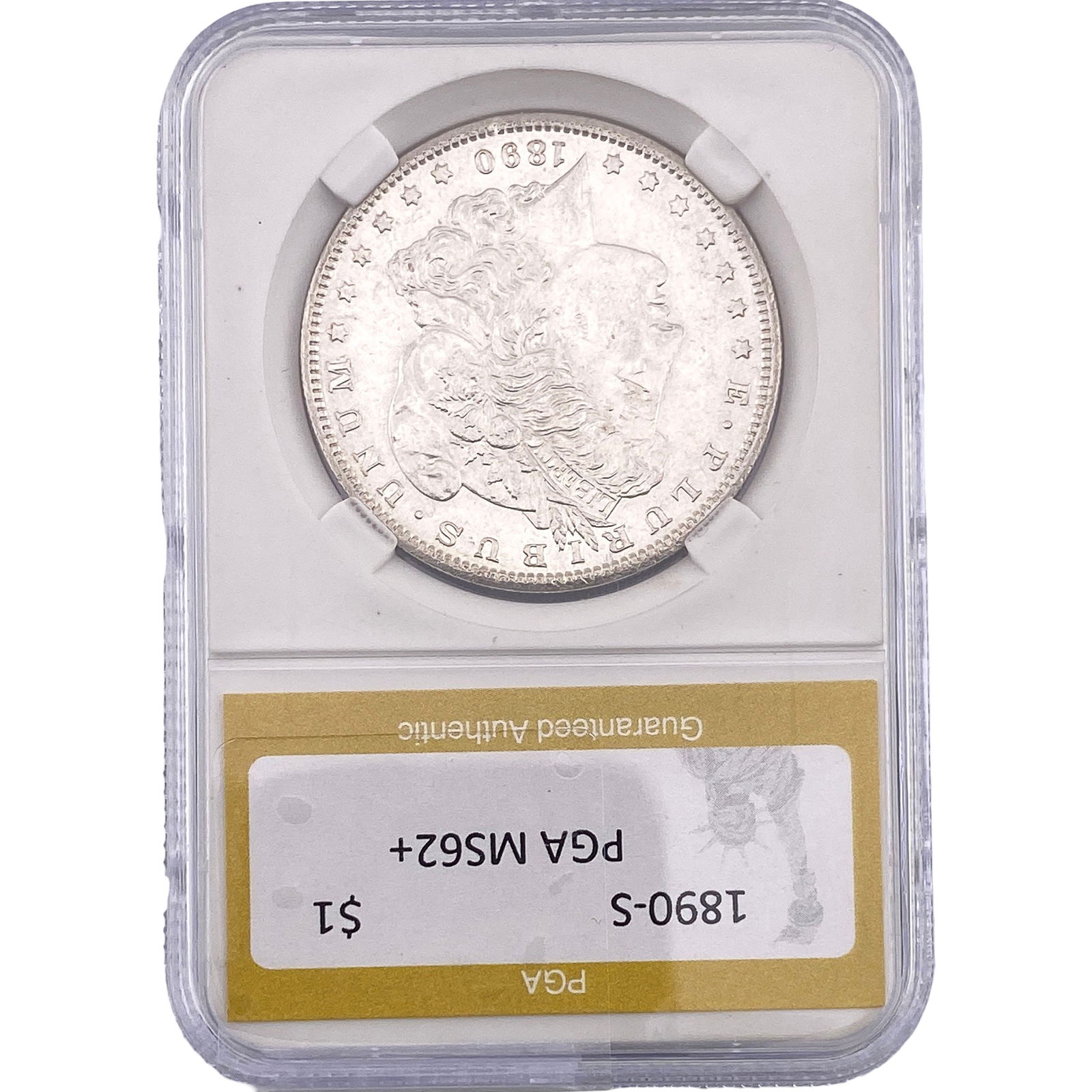 1890-S Morgan Silver Dollar PGA MS62+: 1890-S Morgan Silver Dollar PGA MS62+