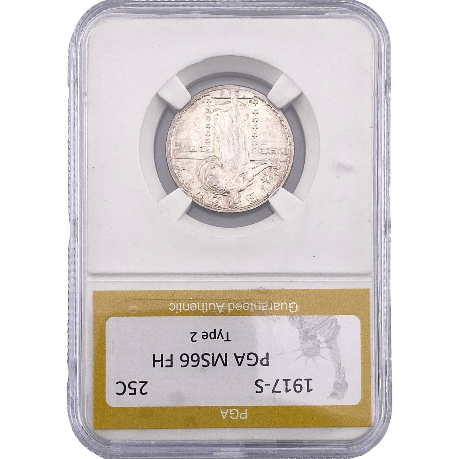 1917-S Standing Liberty Quarter PGA MS66 FH Type 2: 1917-S Standing Liberty Quarter PGA MS66 FH Type 2