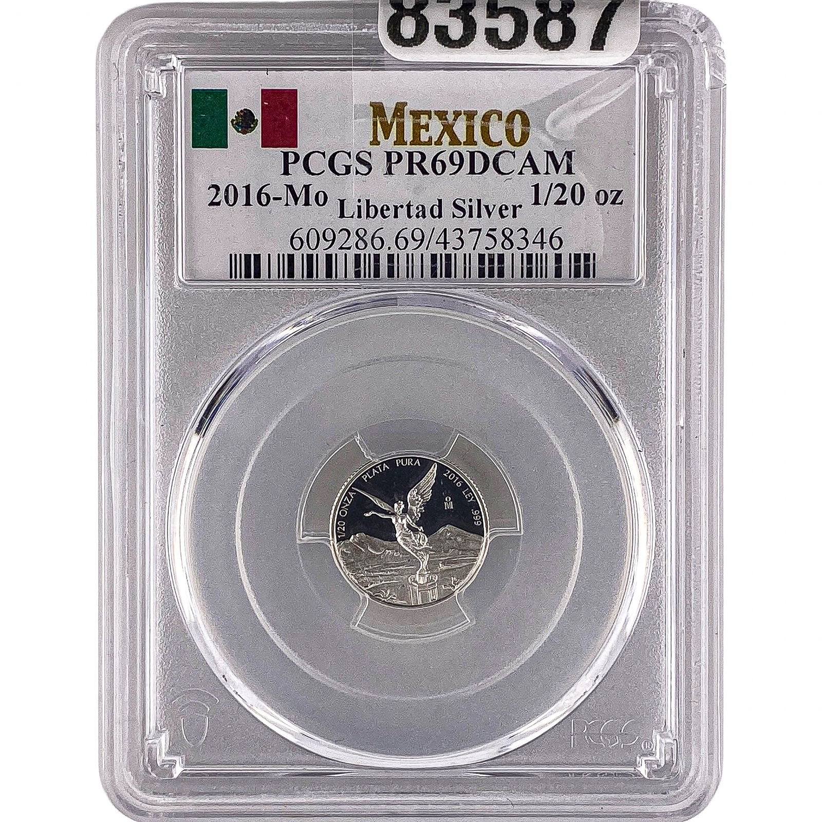 2016-Mo Mexico 1/20oz Libertad Silver PCGS PR69 DCAM: 2016-Mo Mexico 1/20oz Libertad Silver PCGS PR69 DCAM