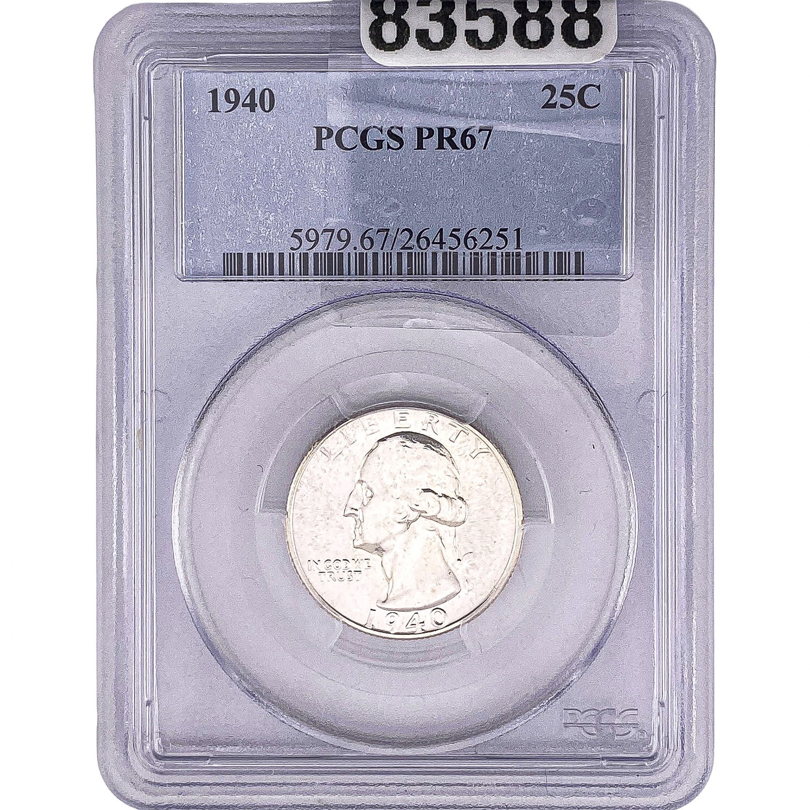 1940 Washington Silver Quarter PCGS PR67 (1 of 2)