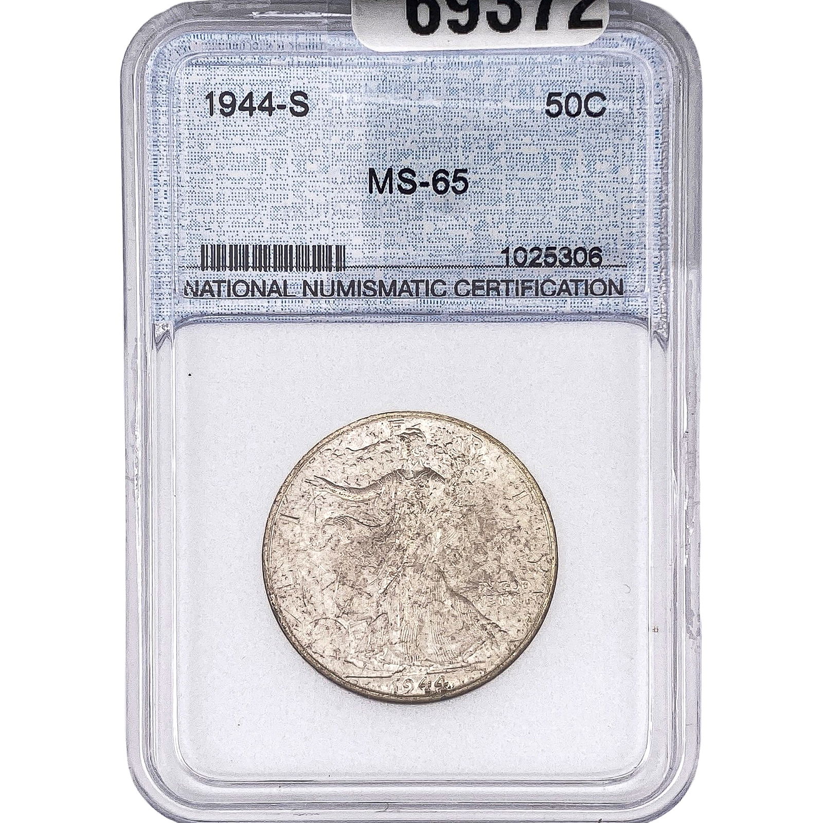 1944-S Walking Liberty Half Dollar NNC MS65: 1944-S Walking Liberty Half Dollar NNC MS65
