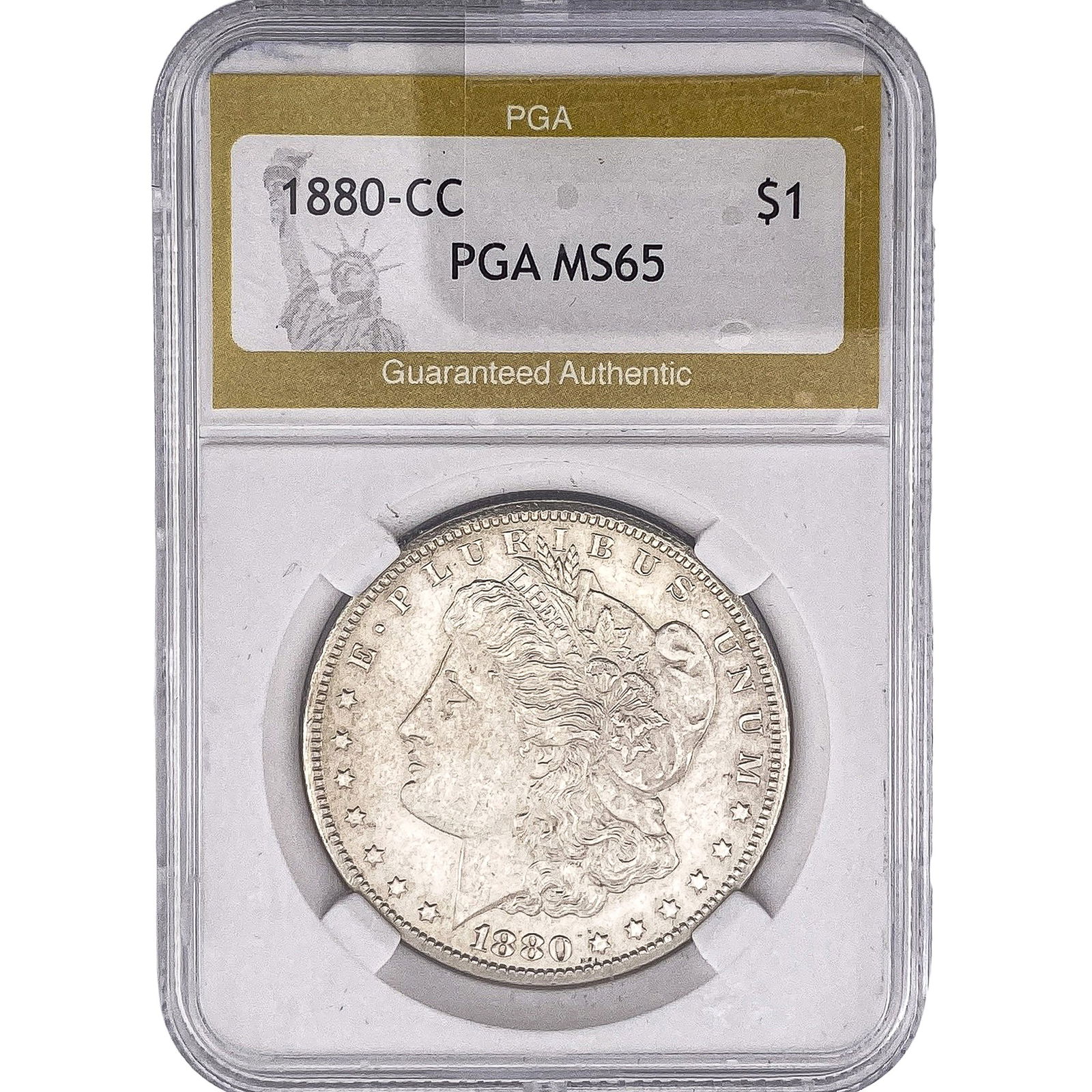 1880-CC Morgan Silver Dollar PGA MS65: 1880-CC Morgan Silver Dollar PGA MS65