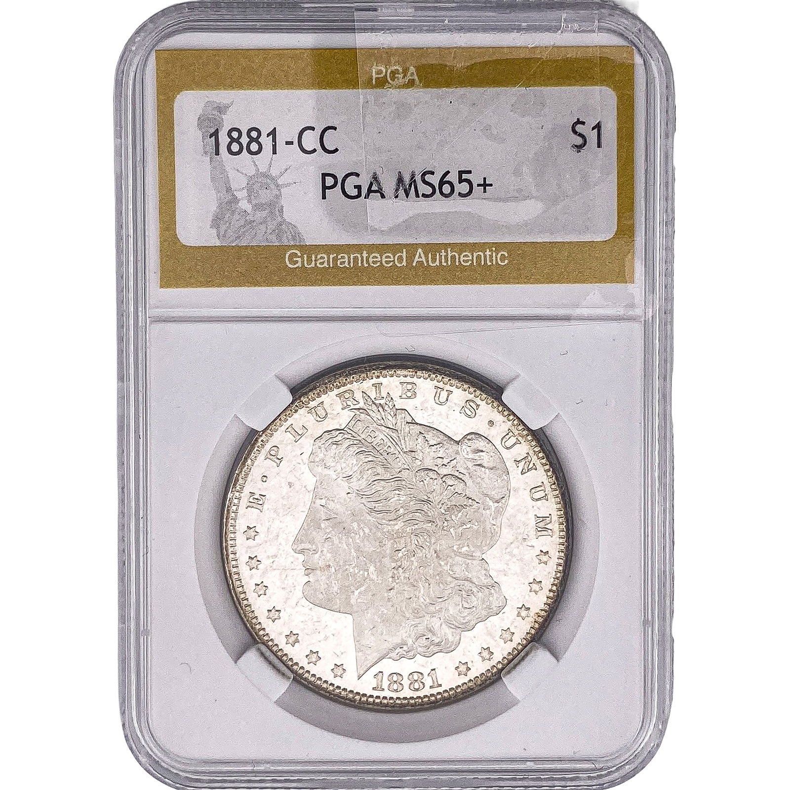 1881-CC Morgan Silver Dollar PGA MS65+: 1881-CC Morgan Silver Dollar PGA MS65+