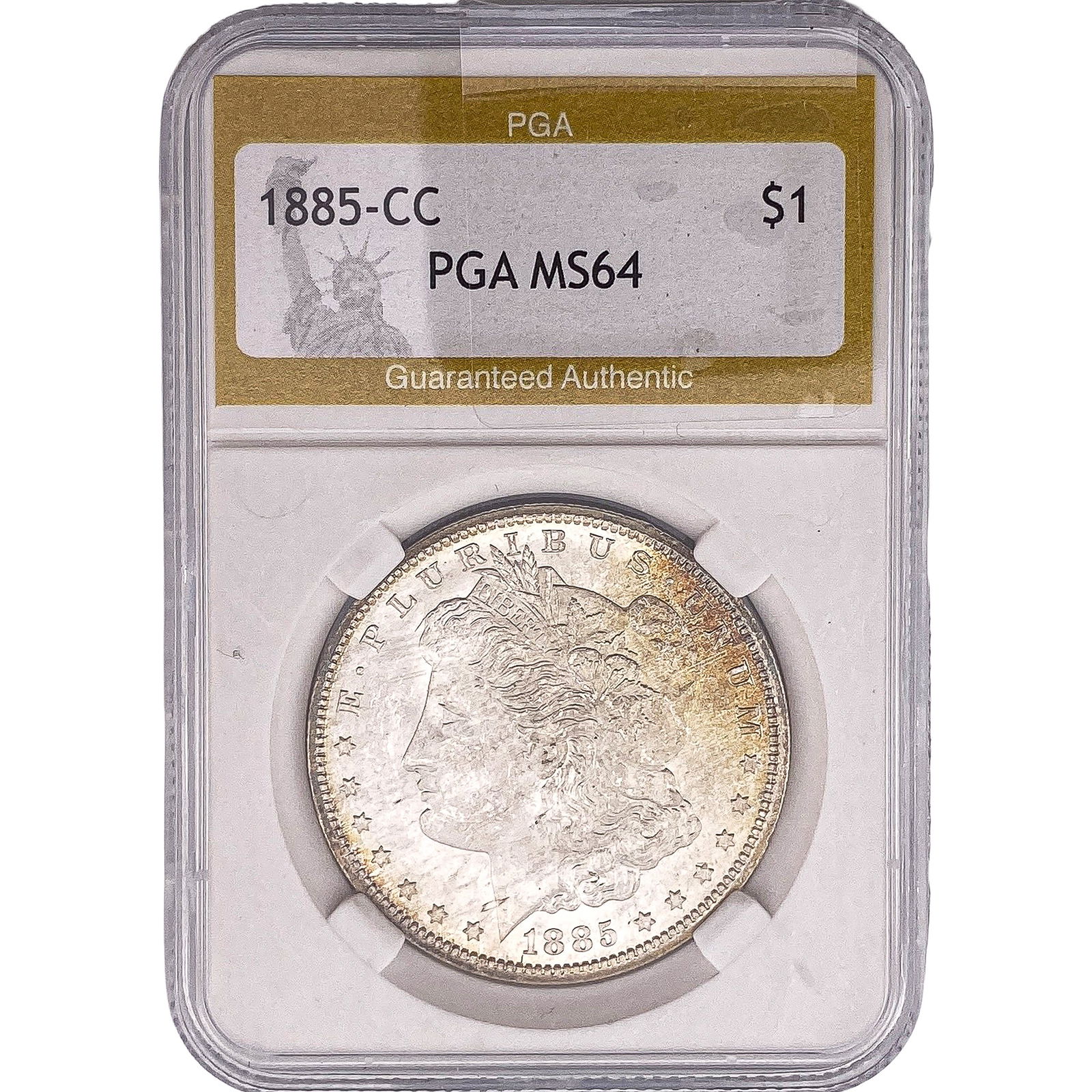 1885-CC Morgan Silver Dollar PGA MS64: 1885-CC Morgan Silver Dollar PGA MS64