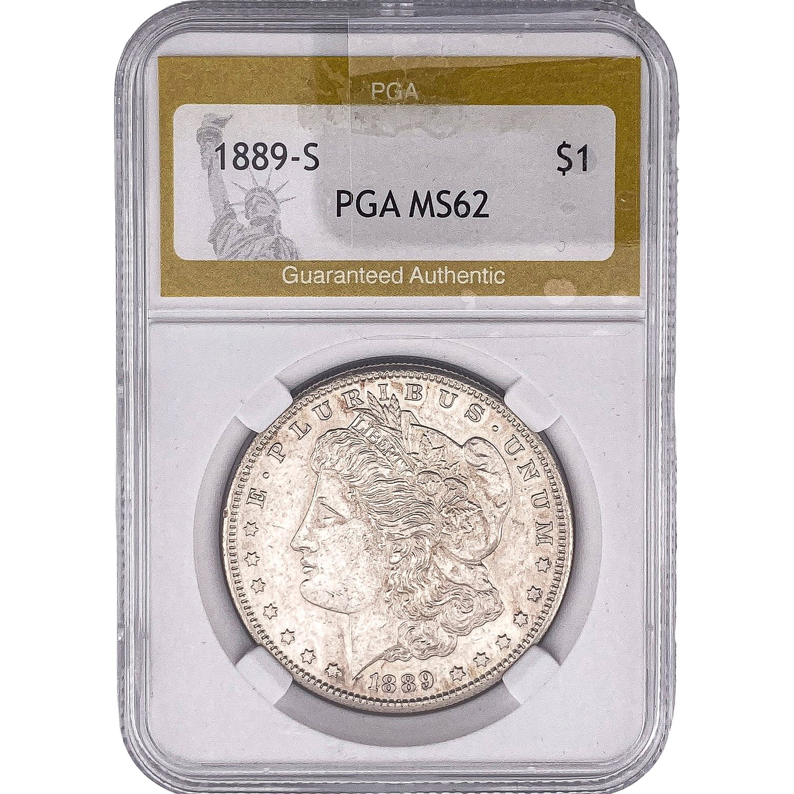 1889-S Morgan Silver Dollar PGA MS62: 1889-S Morgan Silver Dollar PGA MS62