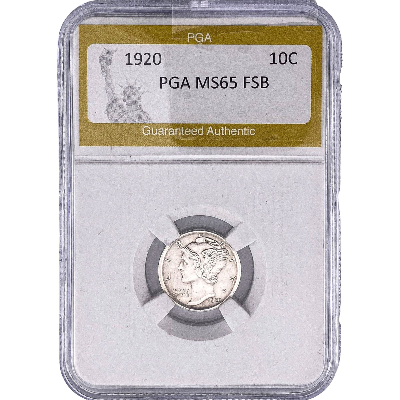 1920 Mercury Silver Dime PGA MS65 FSB (1 of 2)