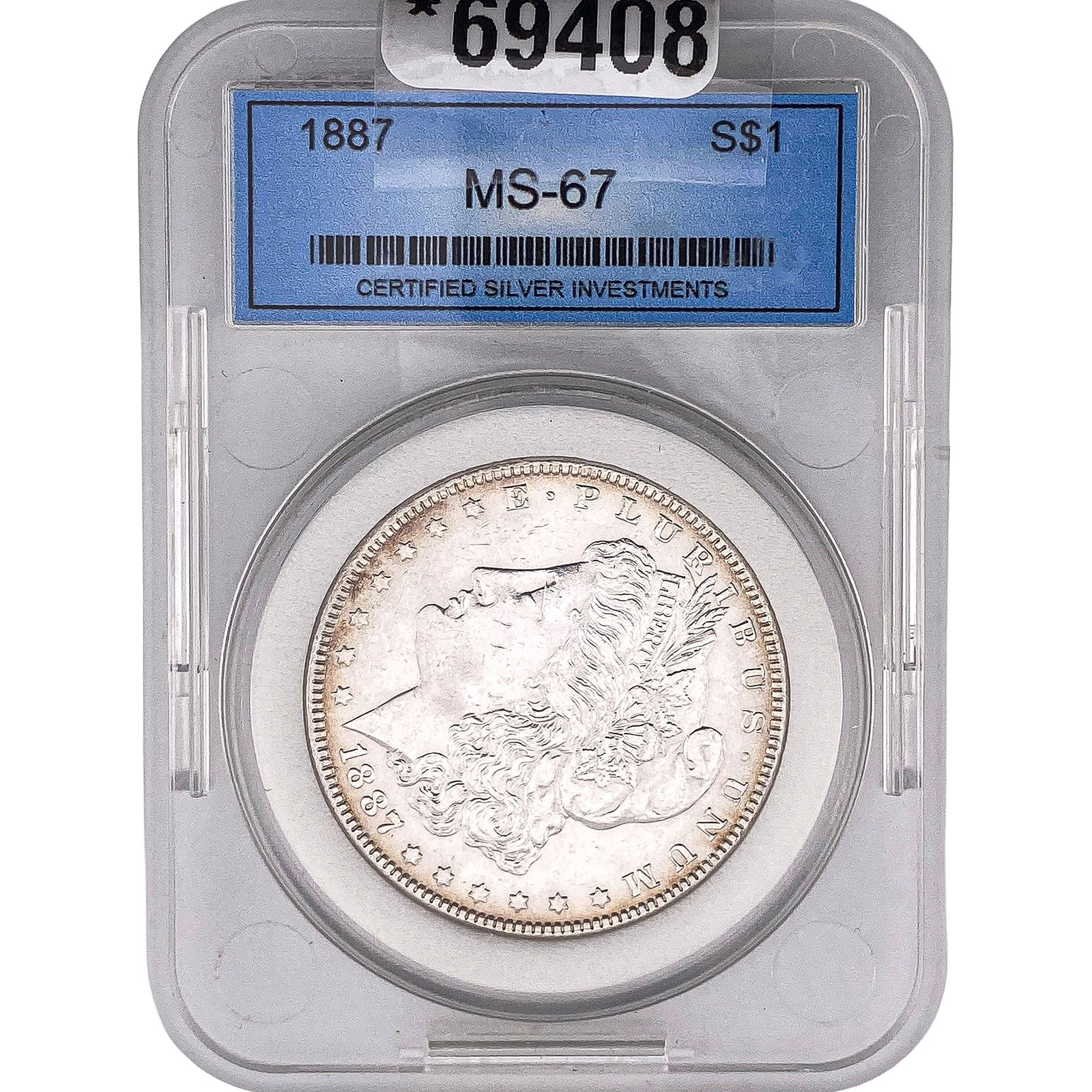 1887 Morgan Silver Dollar CSI MS67: 1887 Morgan Silver Dollar CSI MS67