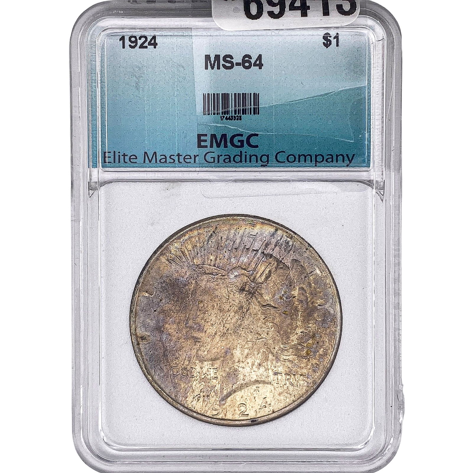 1924 Silver Peace Dollar EMGC MS64: 1924 Silver Peace Dollar EMGC MS64