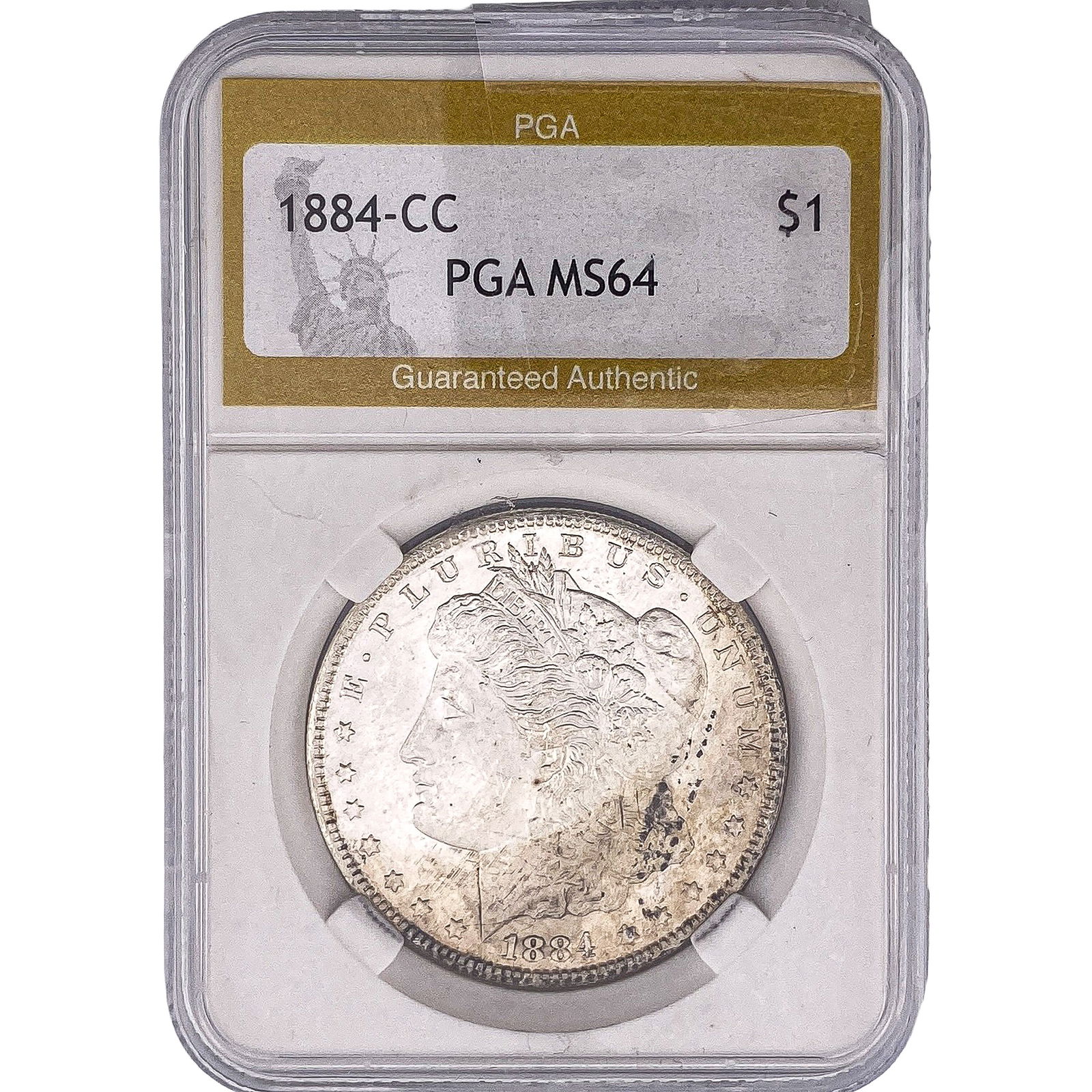 1884-CC Morgan Silver Dollar PGA MS64: 1884-CC Morgan Silver Dollar PGA MS64