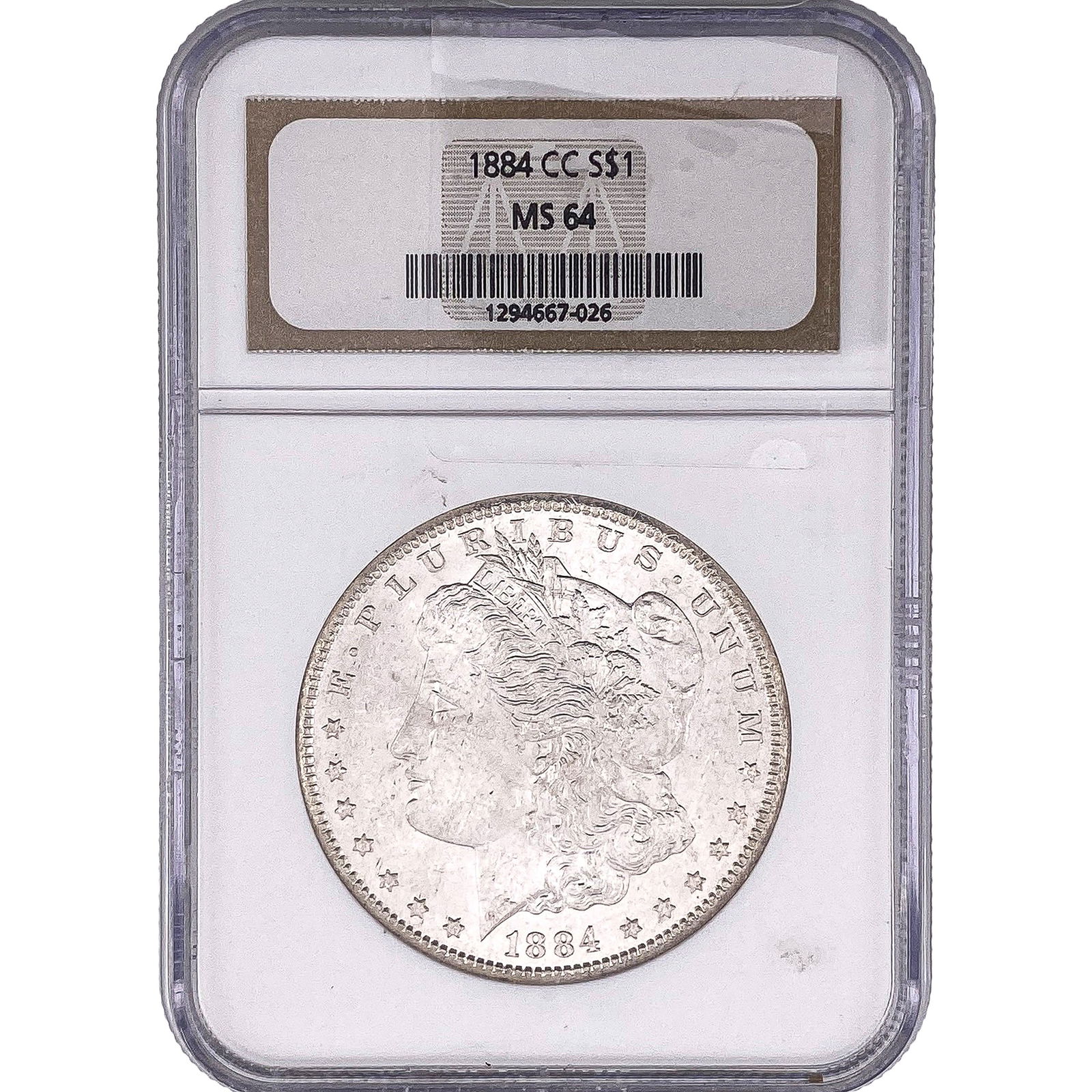 1884-CC Morgan Silver Dollar NGC MS64: 1884-CC Morgan Silver Dollar NGC MS64