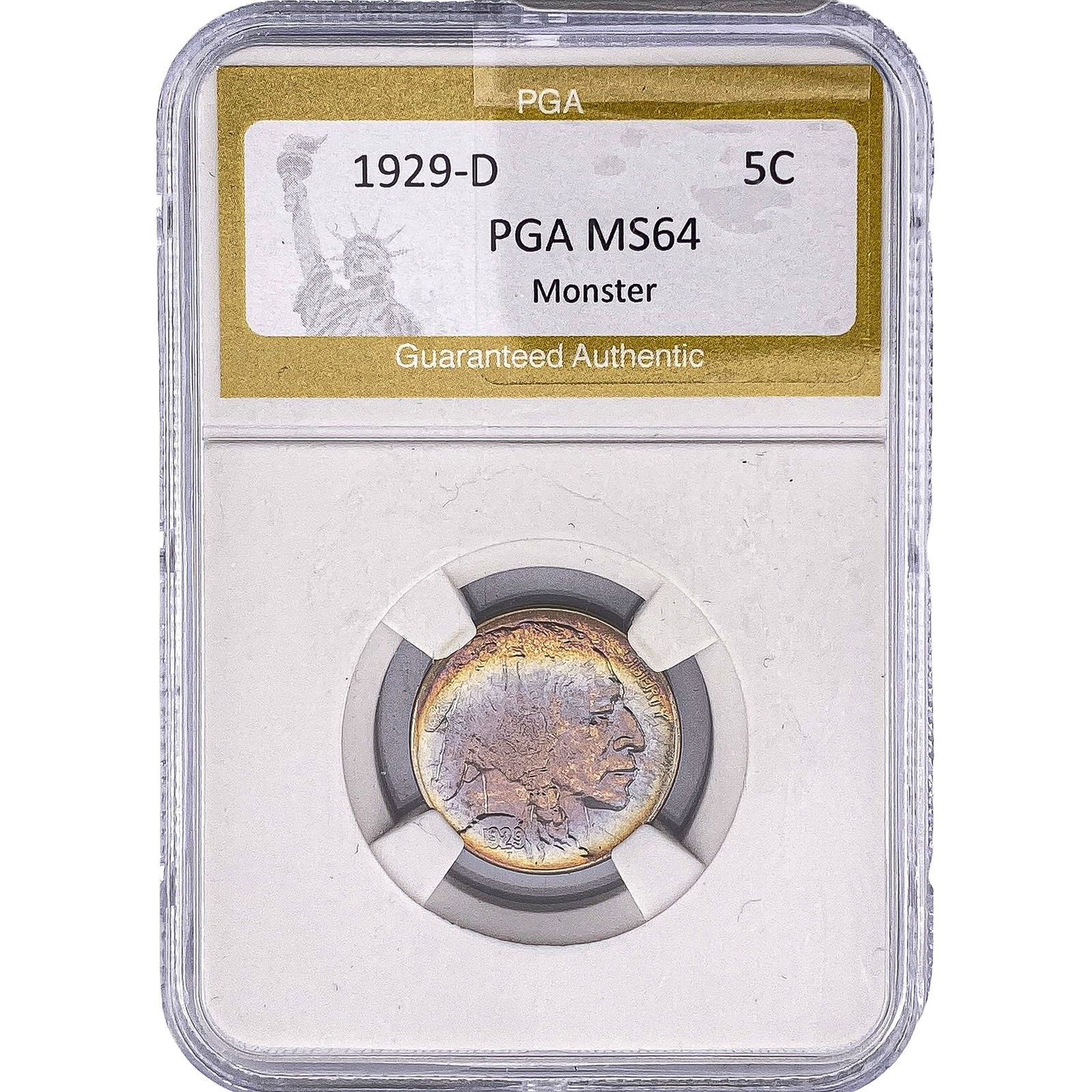 1929-D Buffalo Nickel PGA MS64 Monster: 1929-D Buffalo Nickel PGA MS64 Monster
