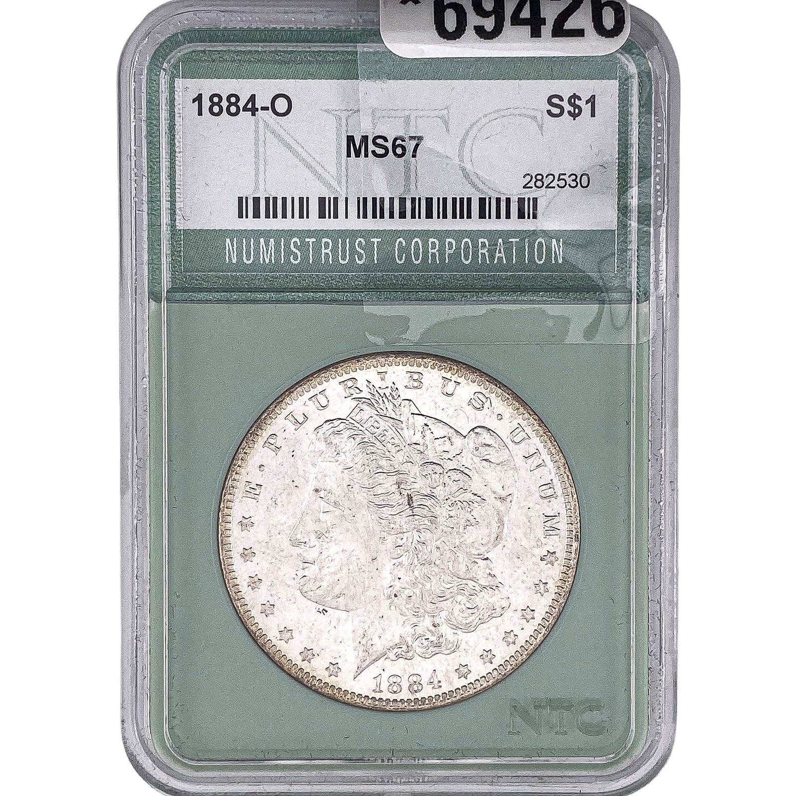1884-O Morgan Silver Dollar NTC MS67: 1884-O Morgan Silver Dollar NTC MS67