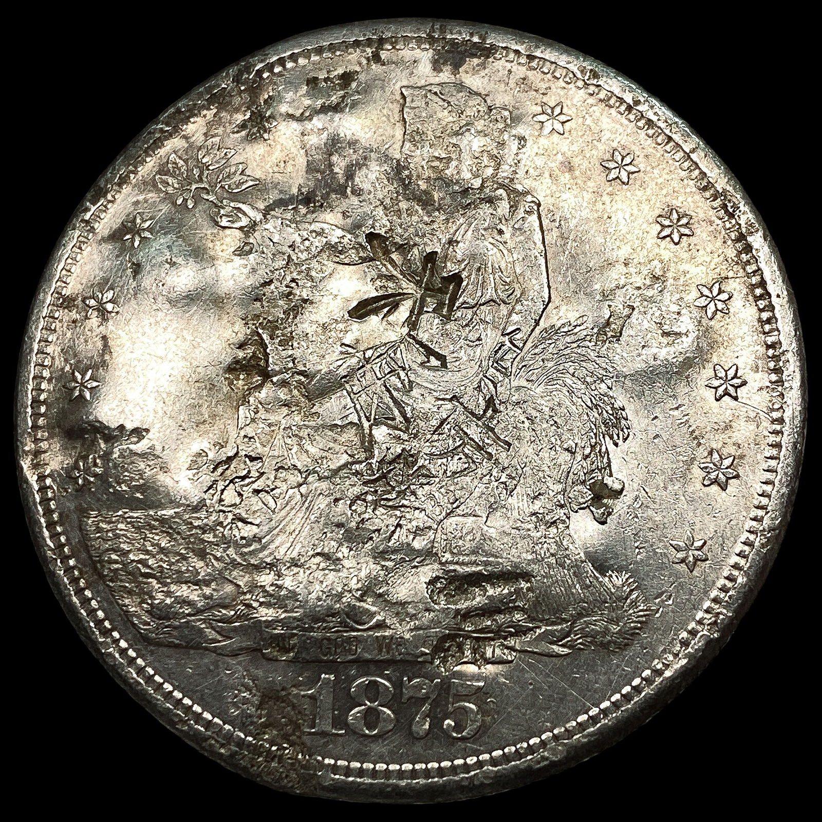 1875-S Silver Trade Dollar (Chopmarked) HIGH GRADE: 1875-S Silver Trade Dollar (Chopmarked) HIGH GRADE