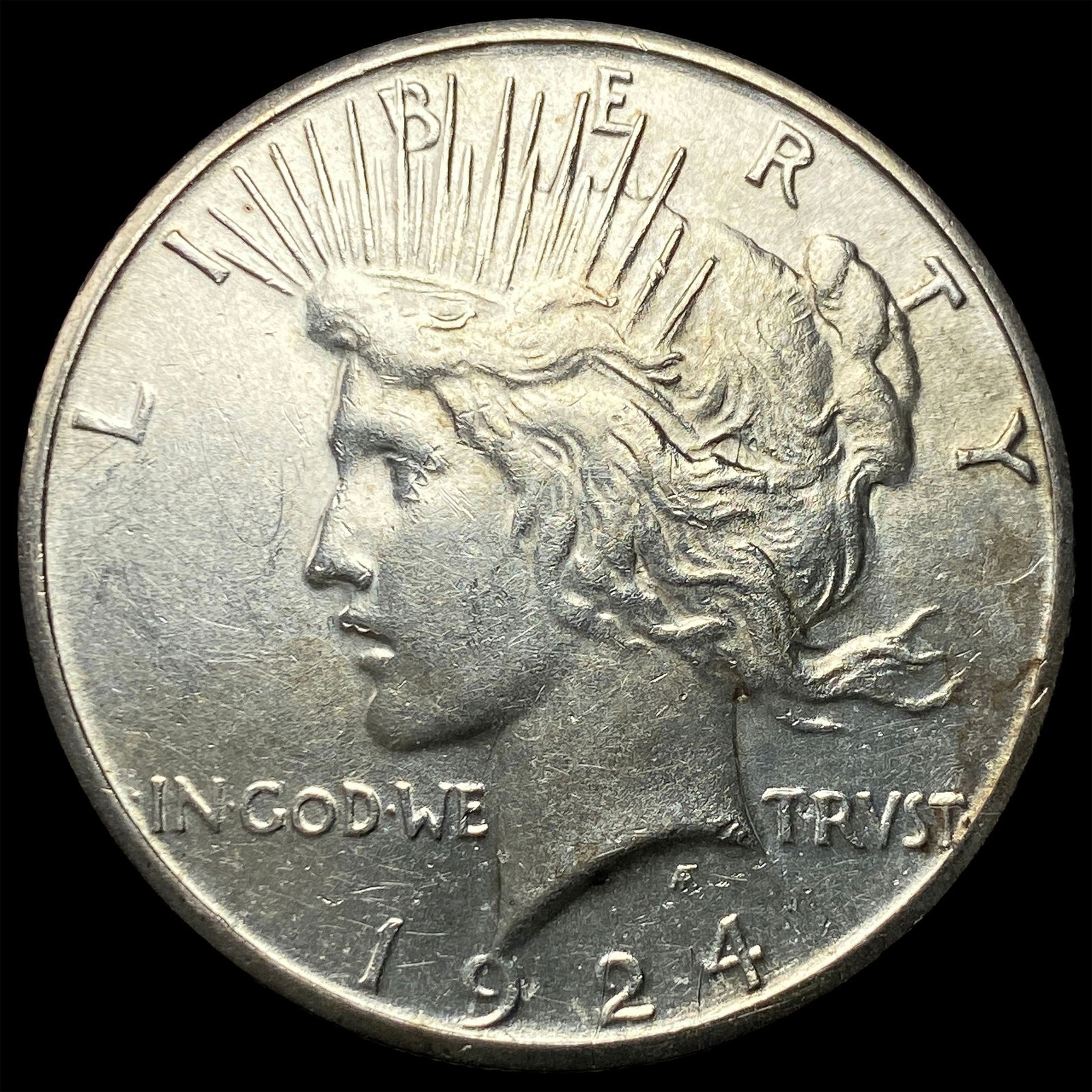 1924-S Silver Peace Dollar CLOSELY UNCIRCULATED: 1924-S Silver Peace Dollar CLOSELY UNCIRCULATED