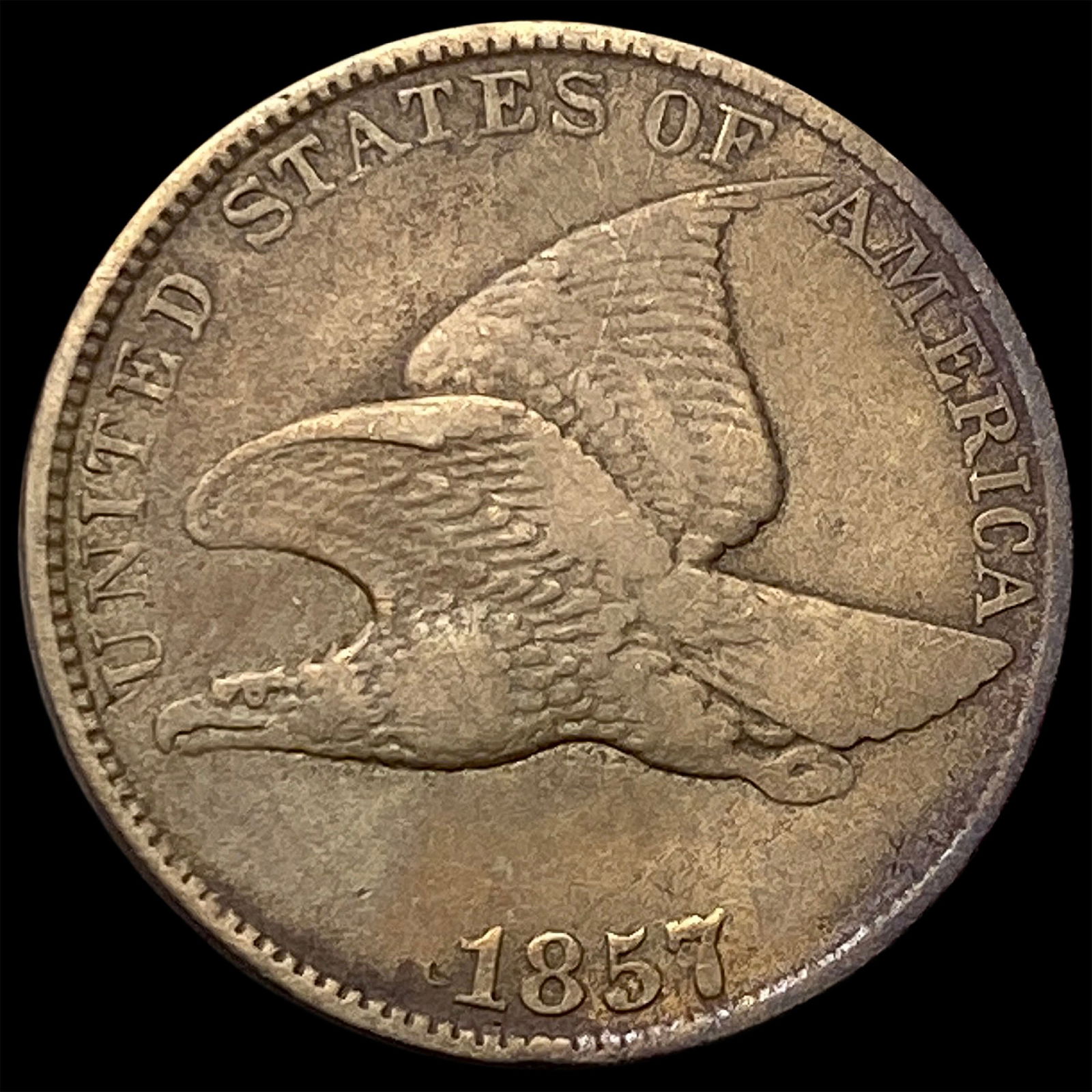 1857 Flying Eagle Cent ABOUT UNCIRCULATED (1 of 2)