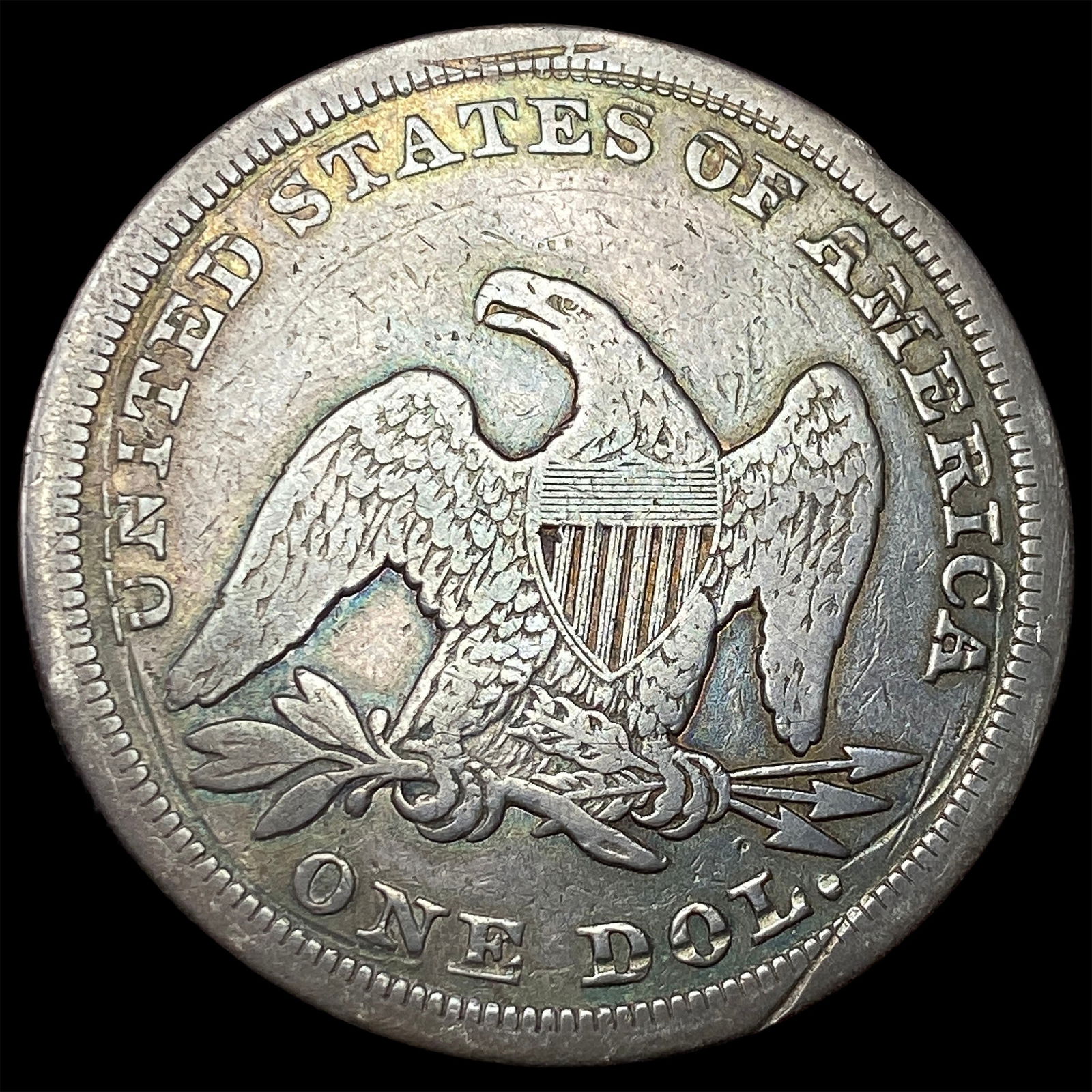 1846 Silver Seated Liberty Dollar LIGHTLY CIRCULATED - 2