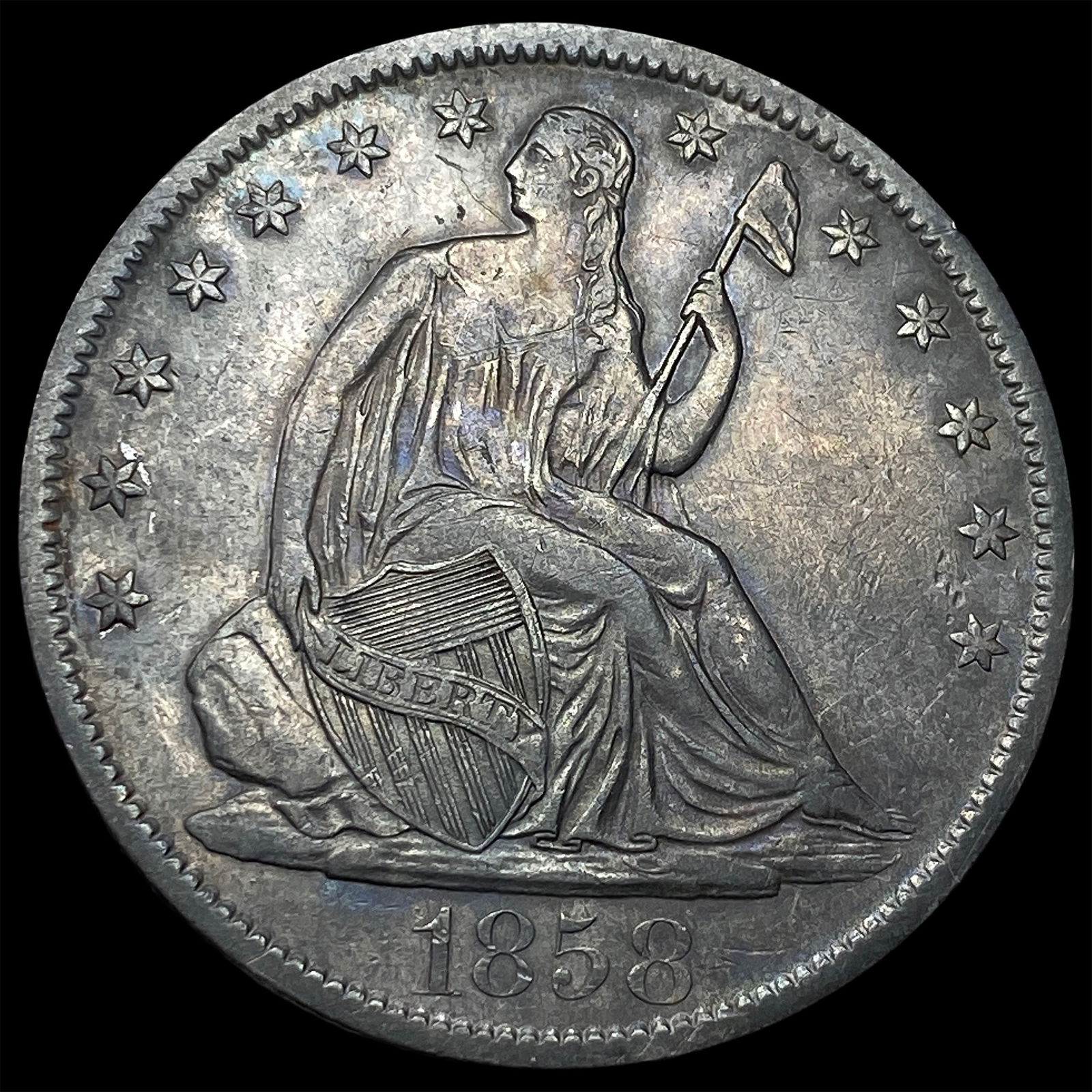 1858-O Silver Half Dollar CLOSELY UNCIRCULATED (1 of 2)