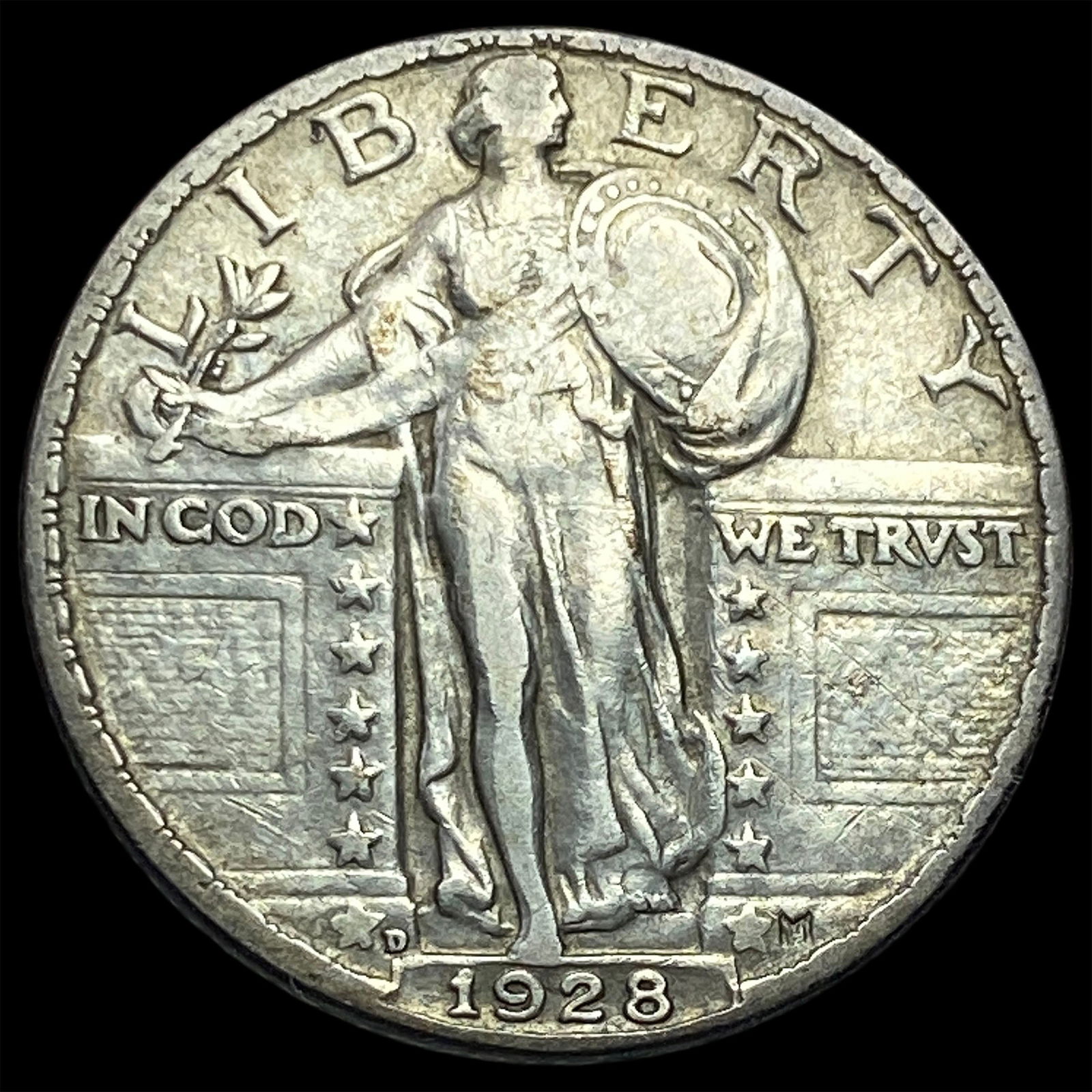 1928-D Silver Standing Liberty Quarter NEARLY UNCIRCULATED: 1928-D Silver Standing Liberty Quarter NEARLY UNCIRCULATED