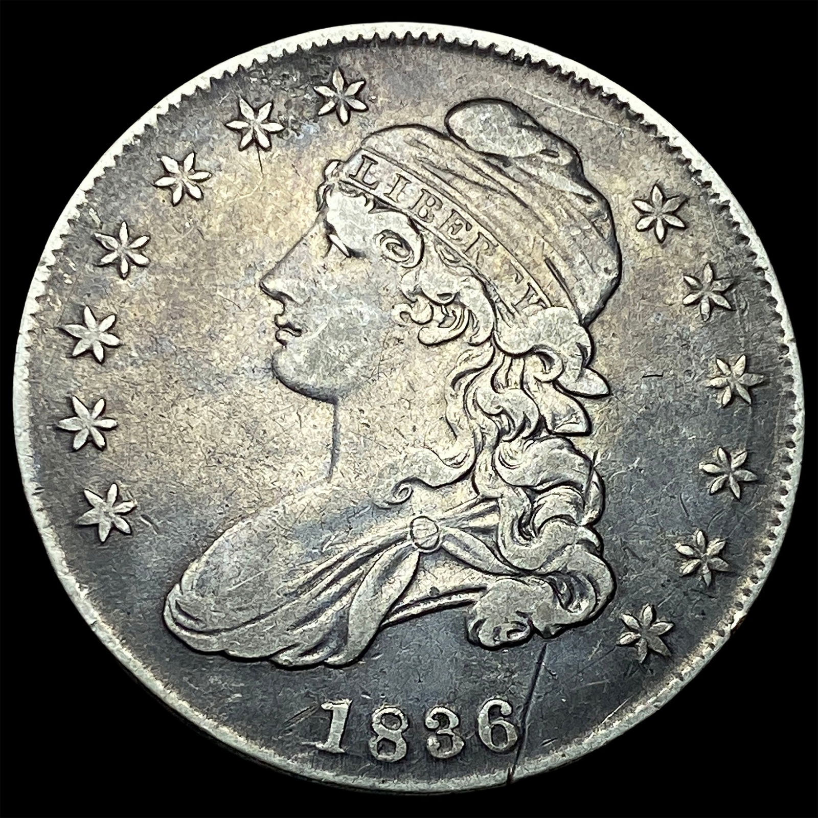 1836 Capped Bust Half Dollar NEARLY UNCIRCULATED (1 of 2)