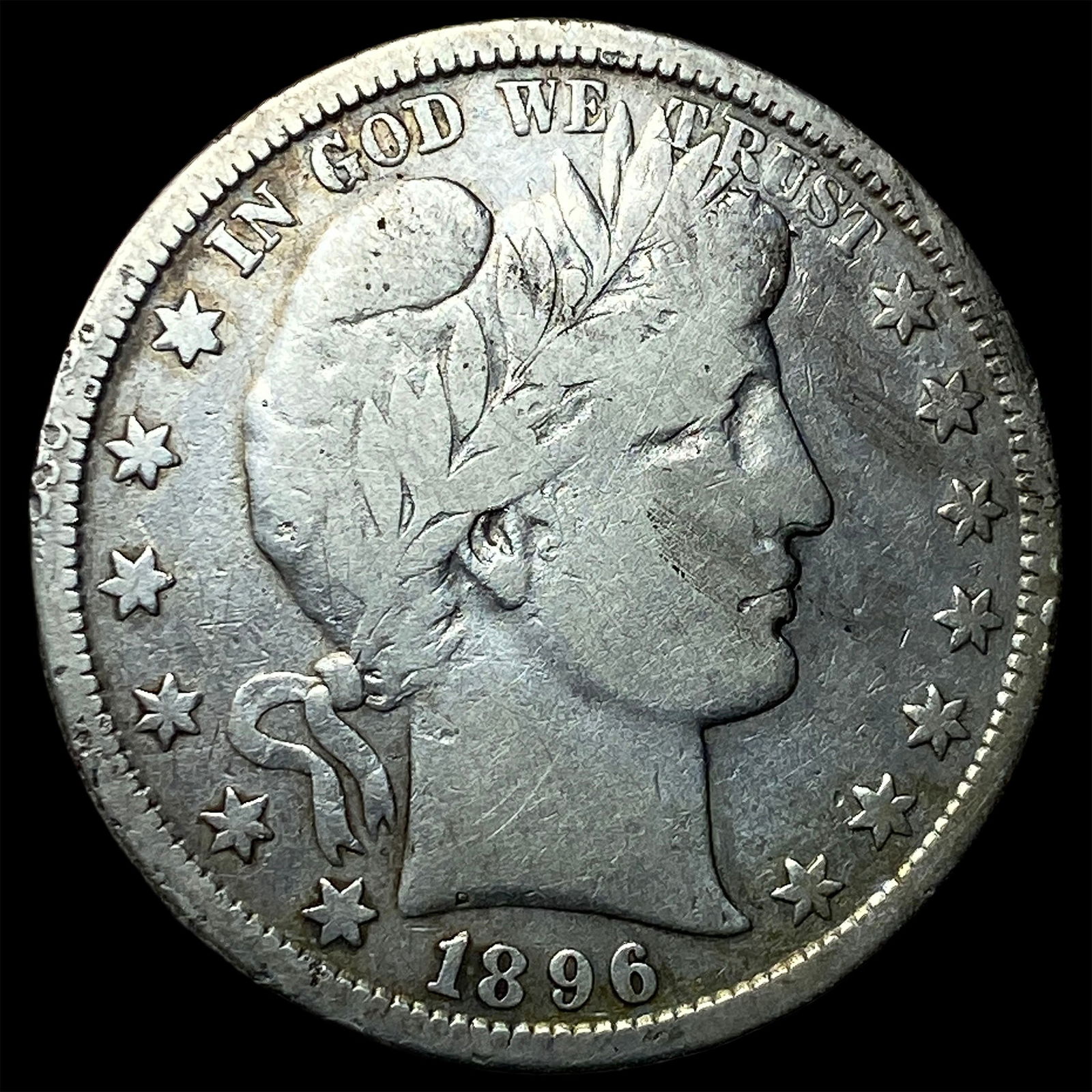 1896-S Silver Barber Half Dollar LIGHTLY CIRCULATED (1 of 2)