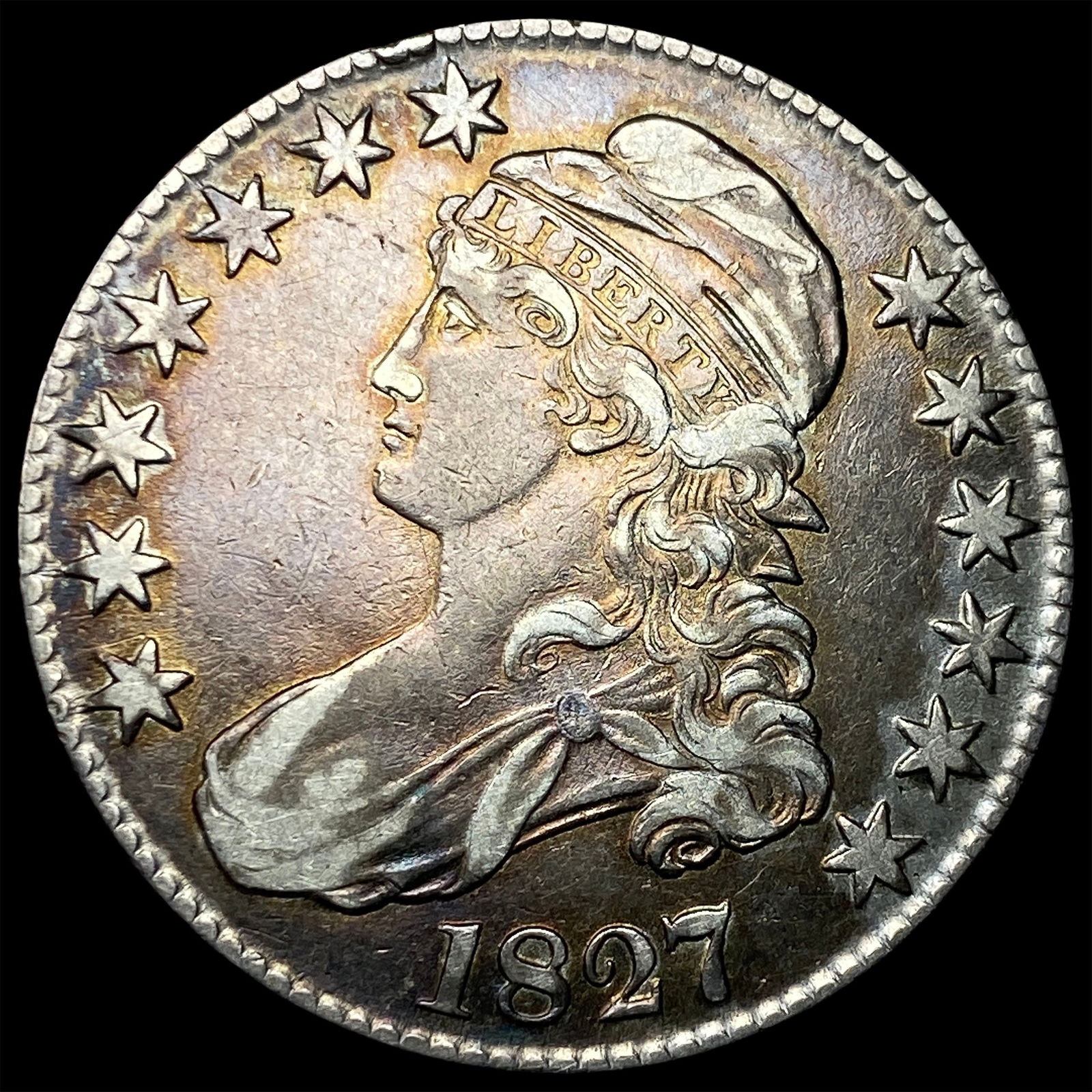 1827 Capped Bust Half Dollar NEARLY UNCIRCULATED (1 of 2)