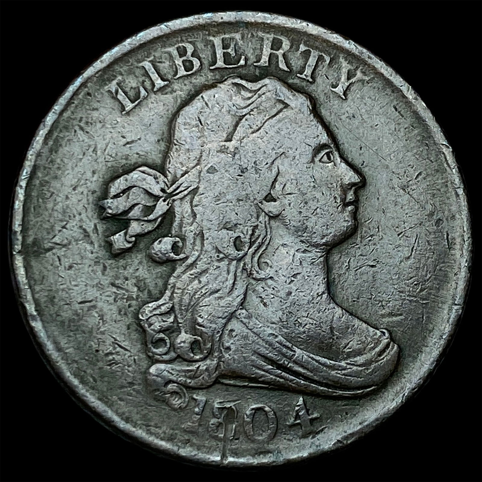 1804 Copper Half Cent Draped Bust NEARLY UNCIRCULATED (1 of 2)