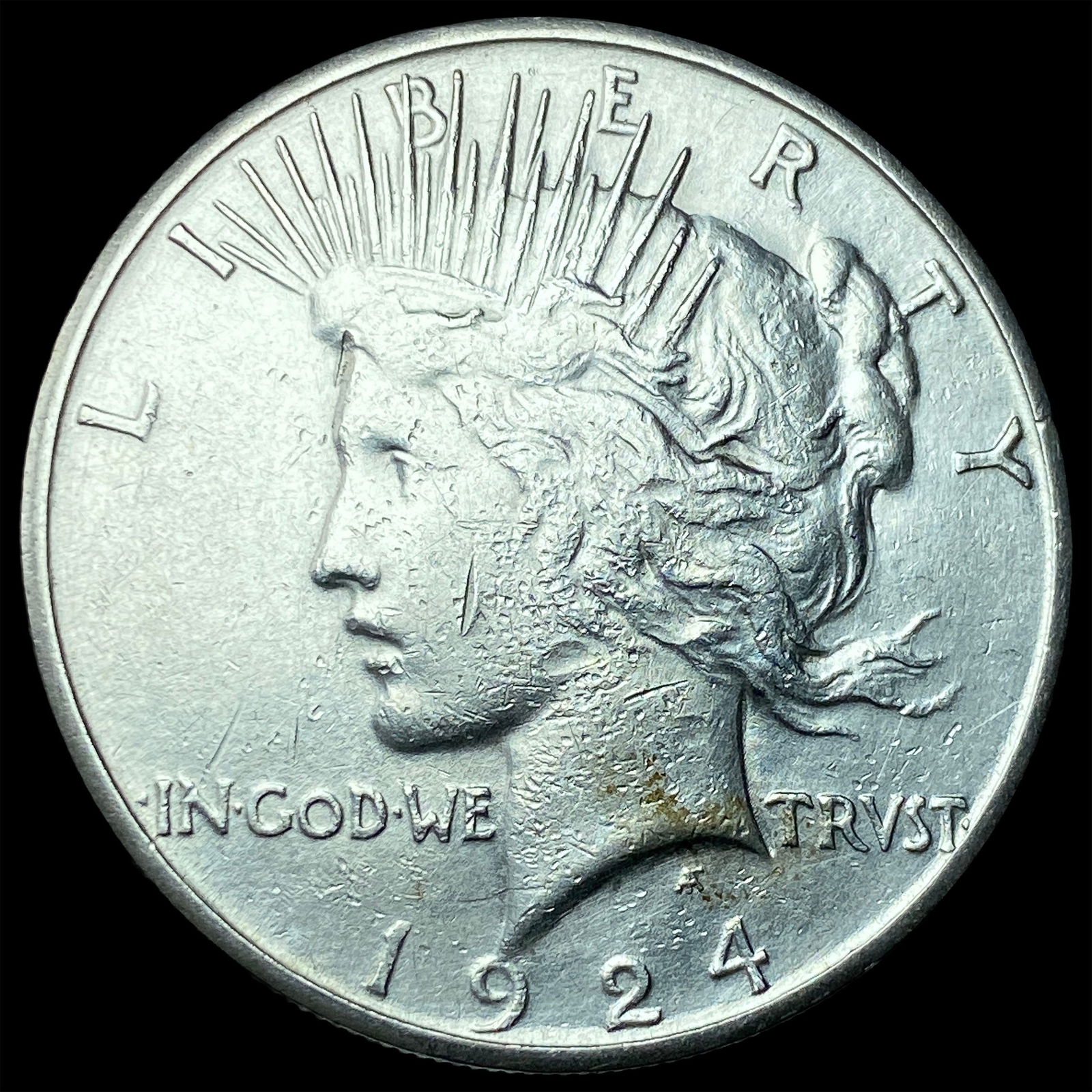 1924-S Silver Peace Dollar CLOSELY UNCIRCULATED: 1924-S Silver Peace Dollar CLOSELY UNCIRCULATED