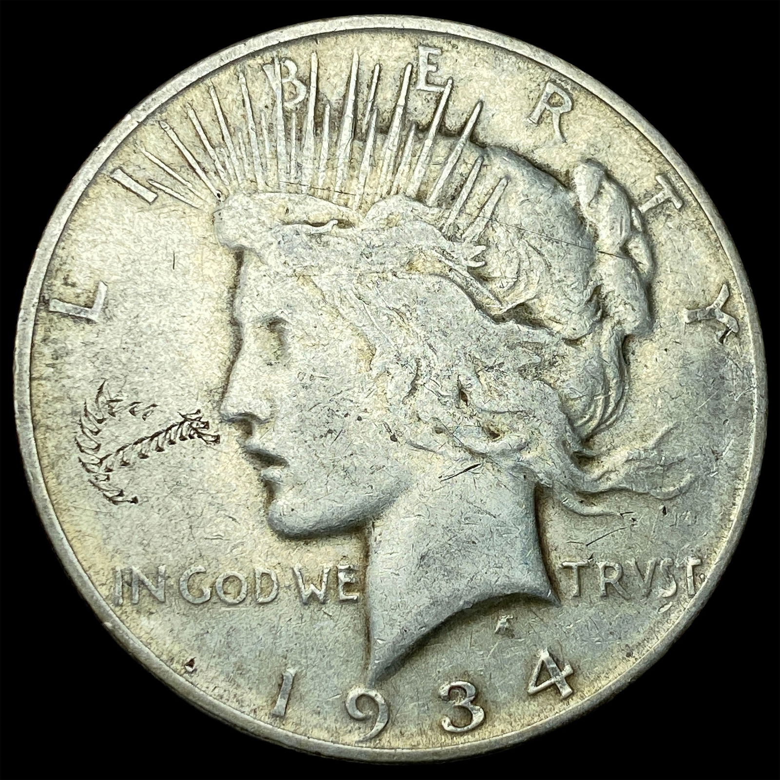 1934-D Silver Peace Dollar NEARLY UNCIRCULATED: 1934-D Silver Peace Dollar NEARLY UNCIRCULATED