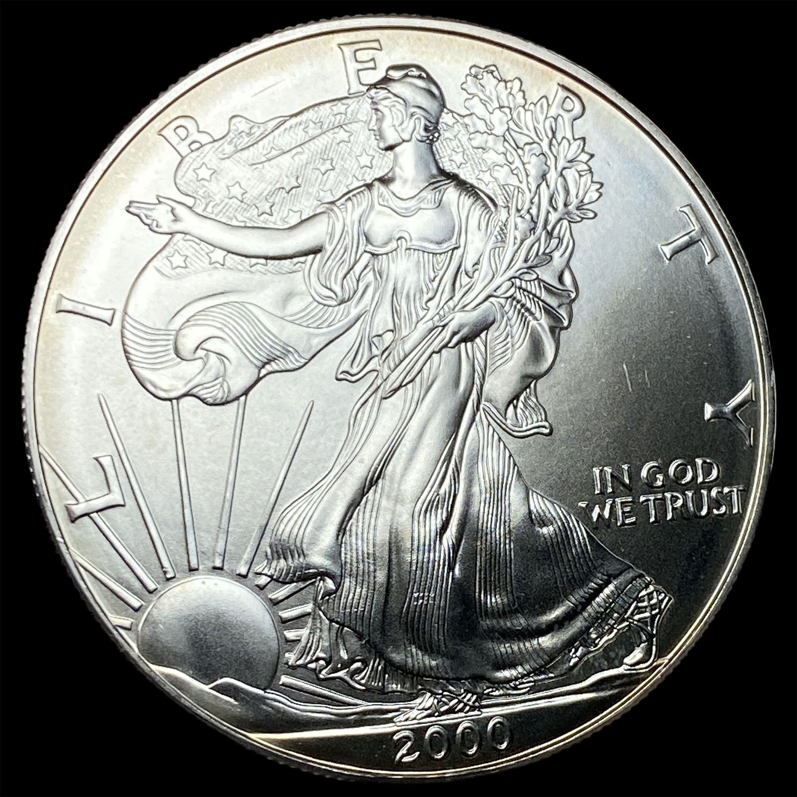 2000 Silver American Eagle $1 SUPERB GEM BU: 2000 Silver American Eagle $1 SUPERB GEM BU