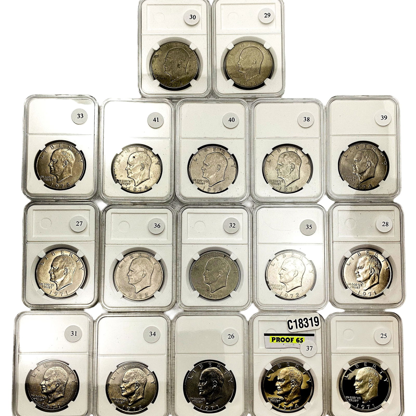 [17 Coins] 1971-1974 Eisenhower Dollar: [17 Coins] 1971-1974 Eisenhower Dollar