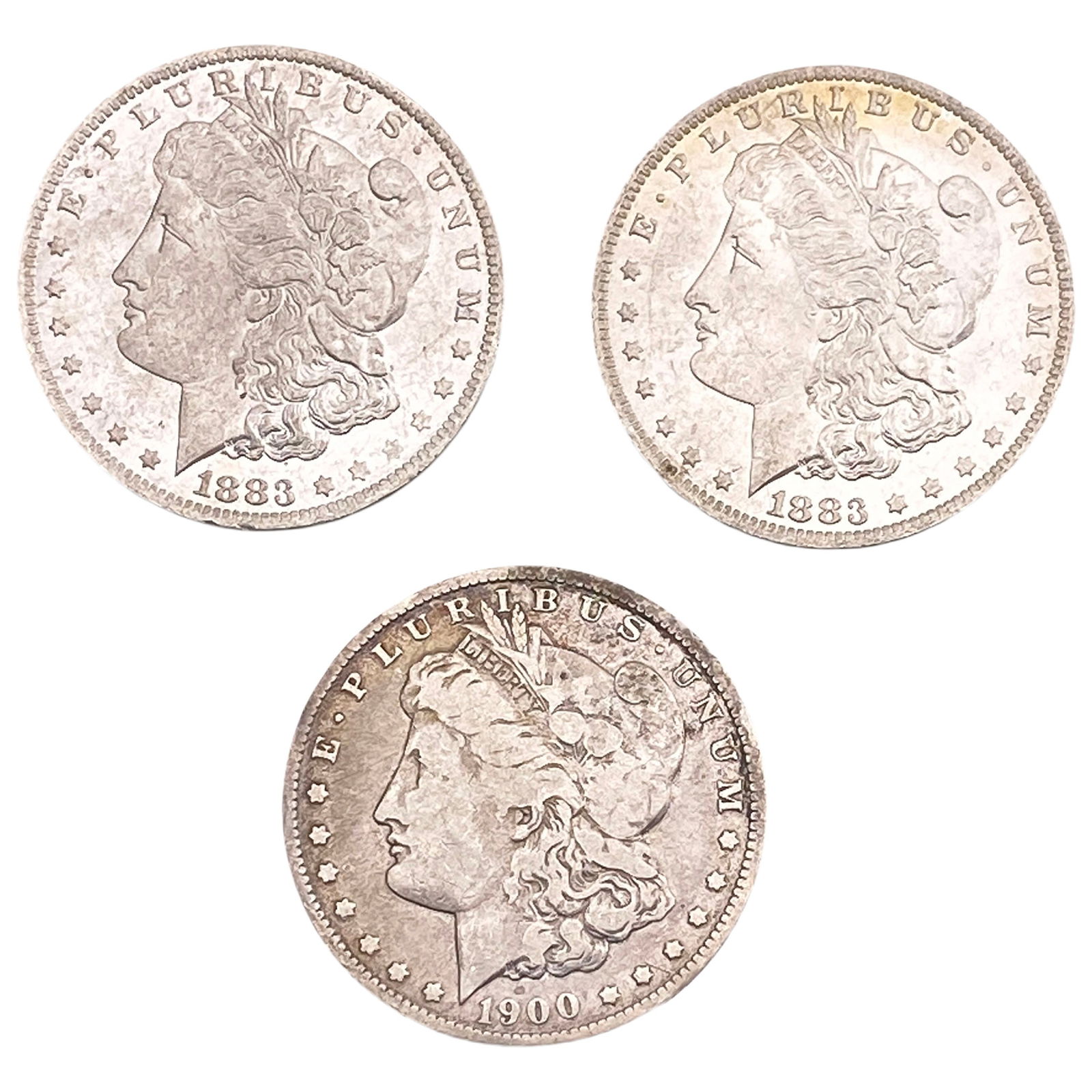 [3 Coins] 1883-1900 Morgan Silver Dollar: [3 Coins] 1883-1900 Morgan Silver Dollar