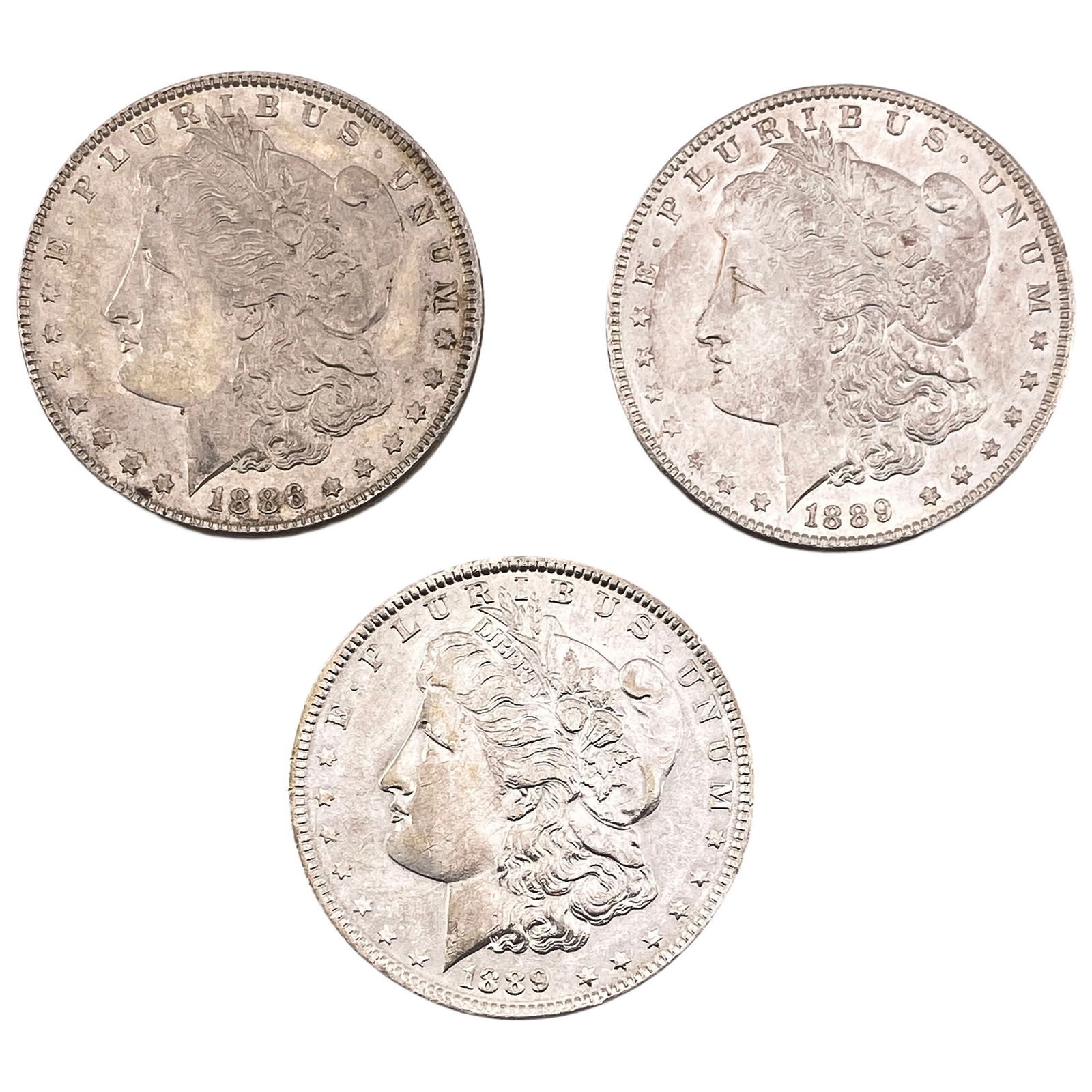 [3 Coins] 1886-1889 Morgan Silver Dollar (1 of 2)