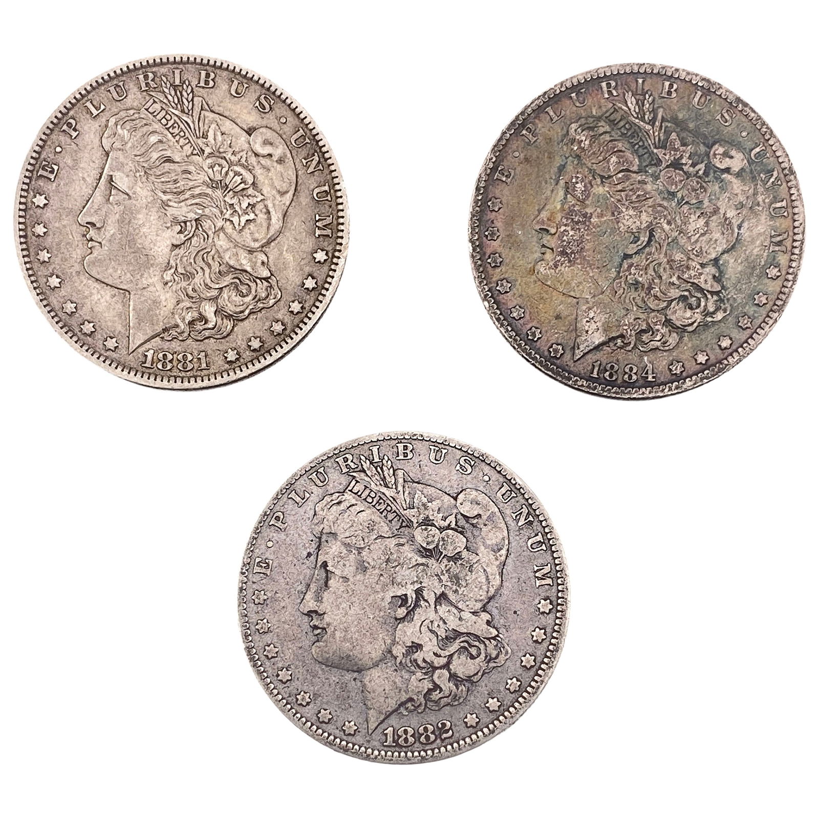 [3 Coins] 1881-1884 Morgan Silver Dollar: [3 Coins] 1881-1884 Morgan Silver Dollar