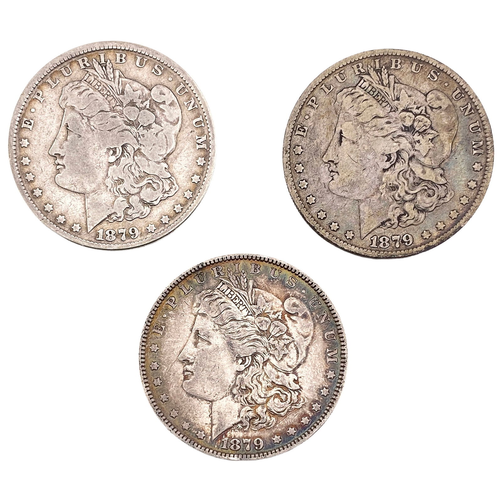 [3 Coins] 1879 Morgan Silver Dollar: [3 Coins] 1879 Morgan Silver Dollar