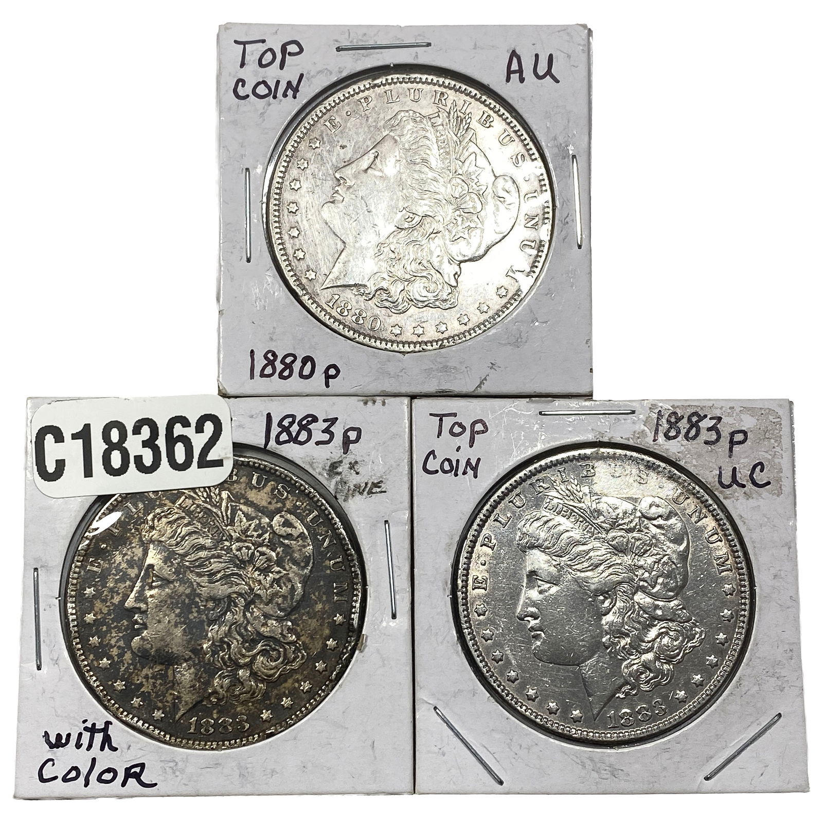 [3 Coins] 1880-1883 Morgan Silver Dollar: [3 Coins] 1880-1883 Morgan Silver Dollar