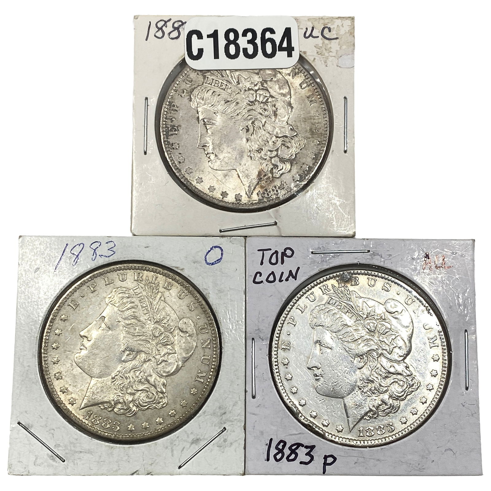 [3 Coins] 1883-1884 Morgan Silver Dollar: [3 Coins] 1883-1884 Morgan Silver Dollar